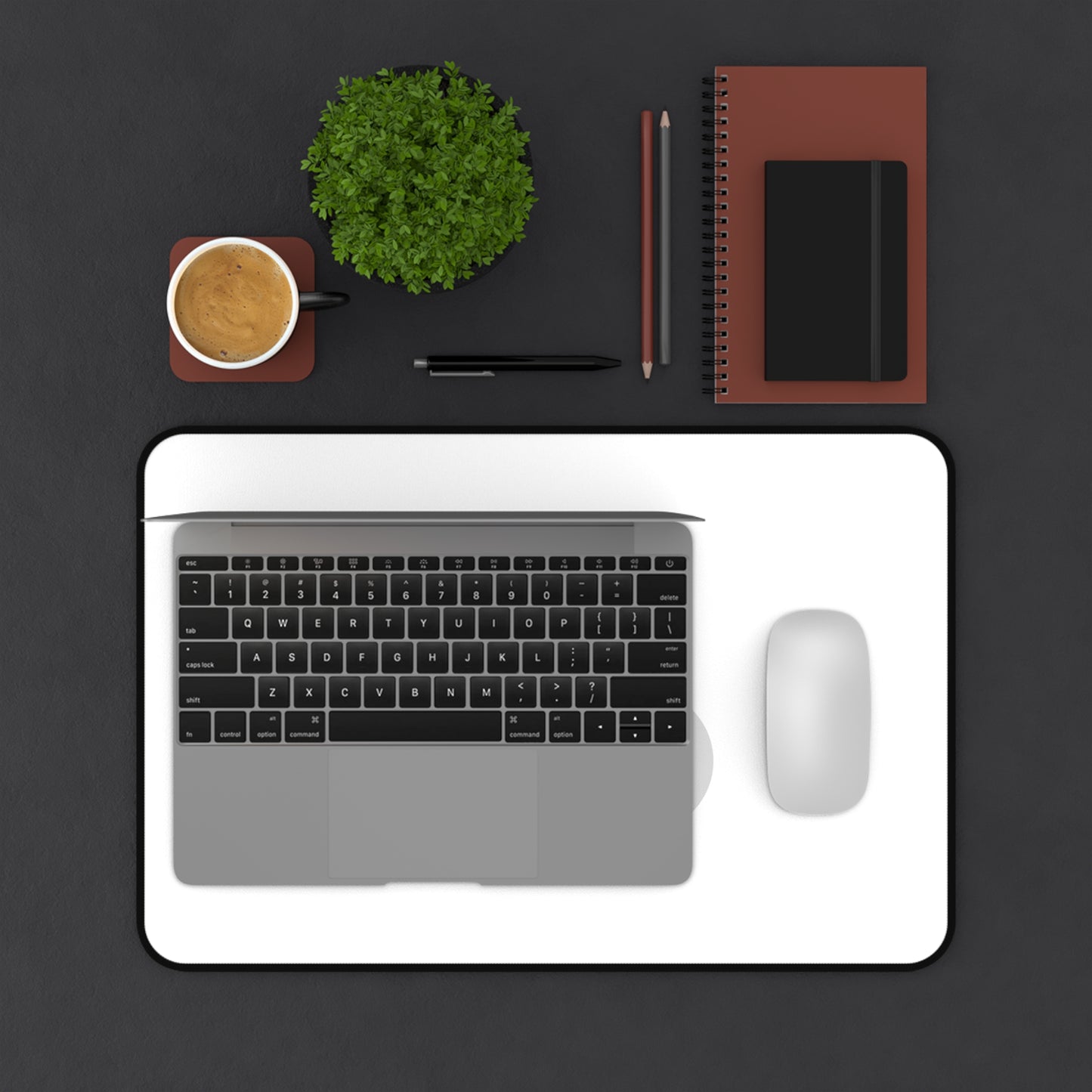 Stay Centered Minimalist Desk Mat – Sage Green Wellness Office Decor | Modern Neutral Workspace Mouse Pad