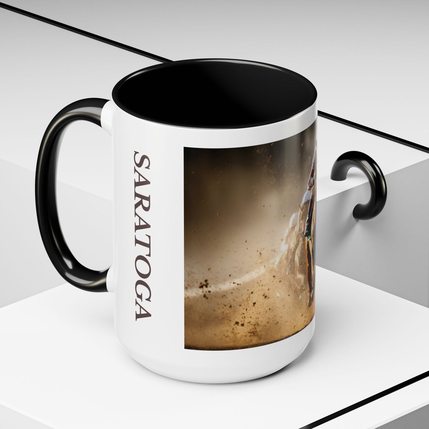 Horse-Inspired Saratoga Coffee Mug, Equestrian Town-Inspired Accent Coffee Mug, 15oz