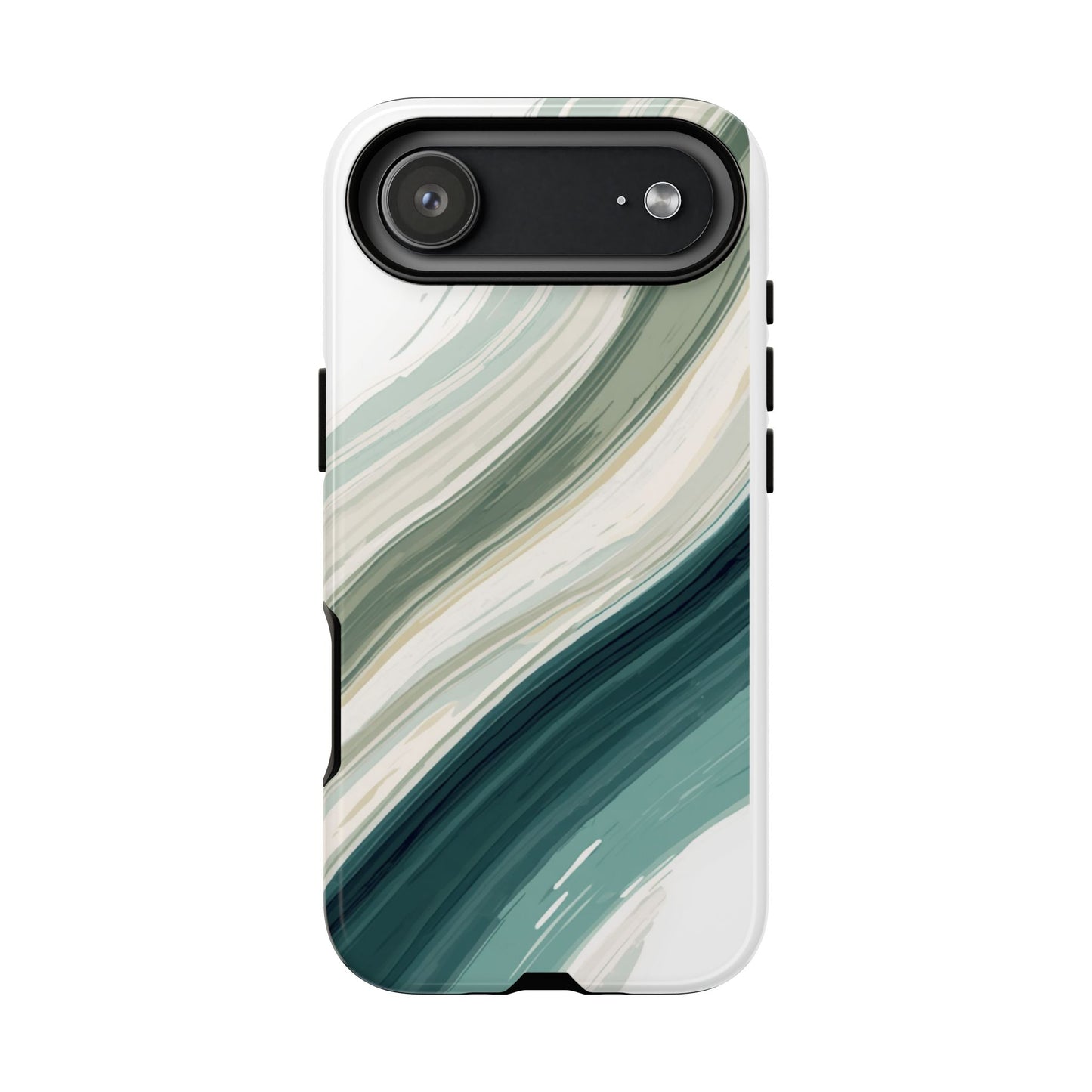 Sea Glass Drift Phone Case – Coastal Abstract Ocean Waves iPhone Case | Sage Green Minimalist Protective Cover