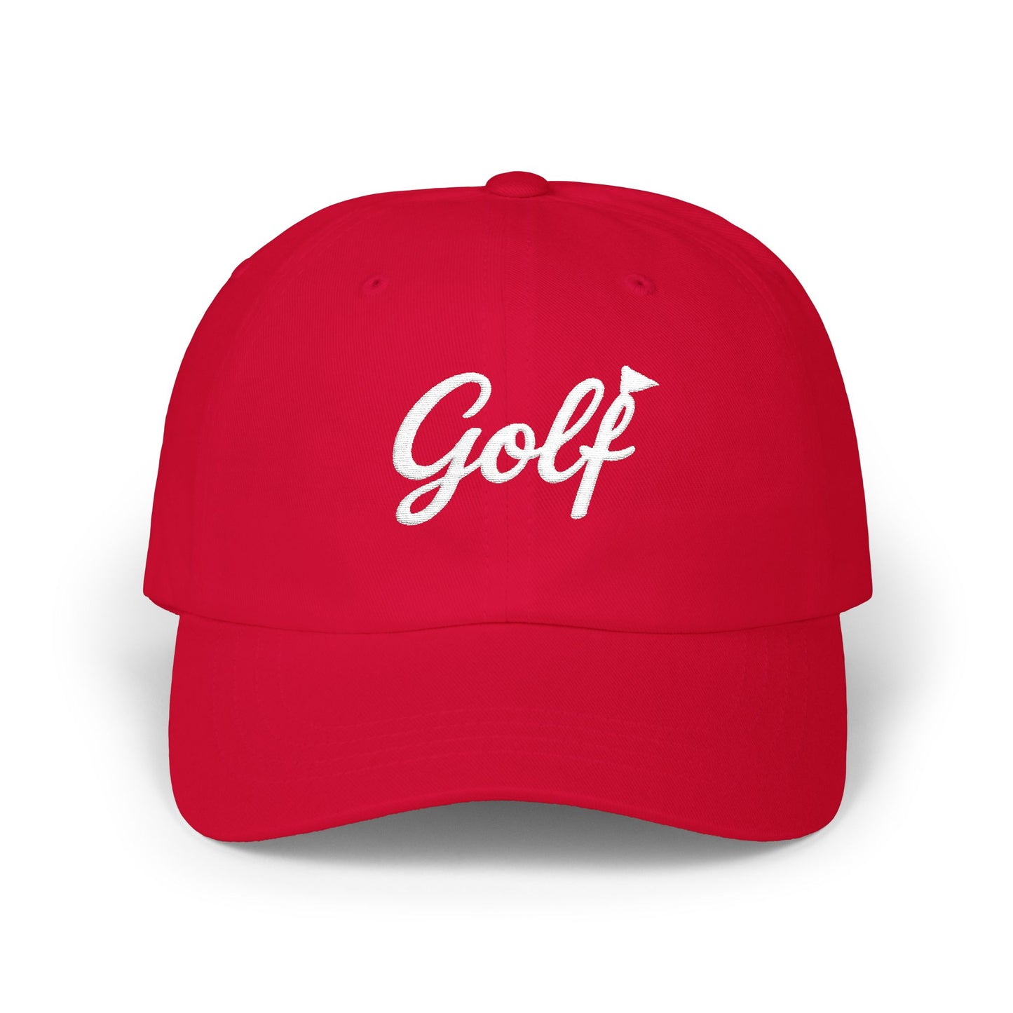 Classic Embroidered Golf Dad Cap | Minimal Script Golf Hat with Back Accent