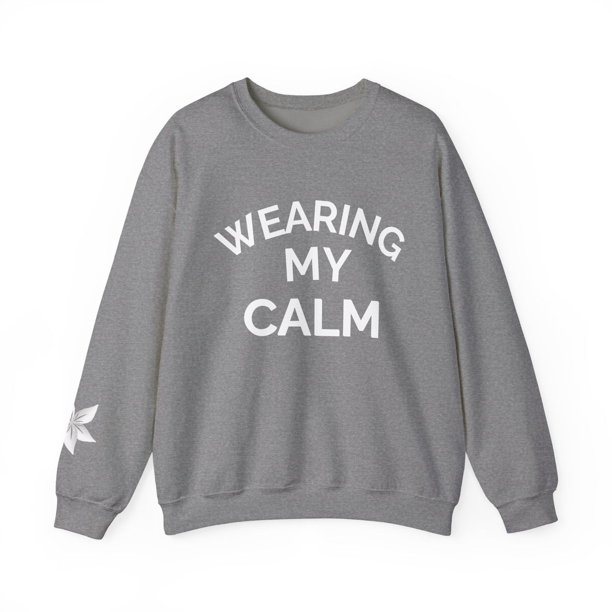 Wearing My Calm Crewneck Sweatshirt, Cozy Unisex Sweatshirt, Relaxed Fit Apparel, Gift for Mindfulness Lovers, Everyday Comfort Wear, [...]