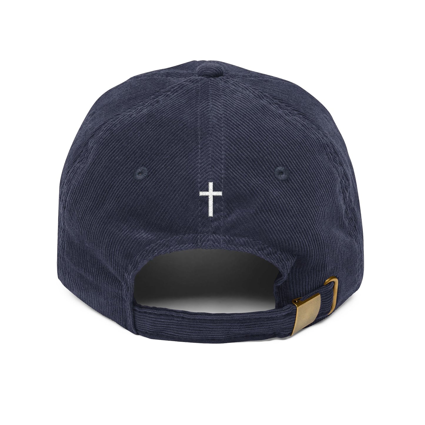 Look Up Embroidered Corduroy Cap-Faith Inspired Hat with Cross on back