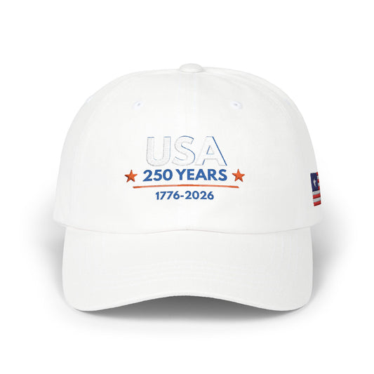 USA 250 Years Embroidered Classic Dad Cap | 1776–2026 Patriotic Anniversary Hat