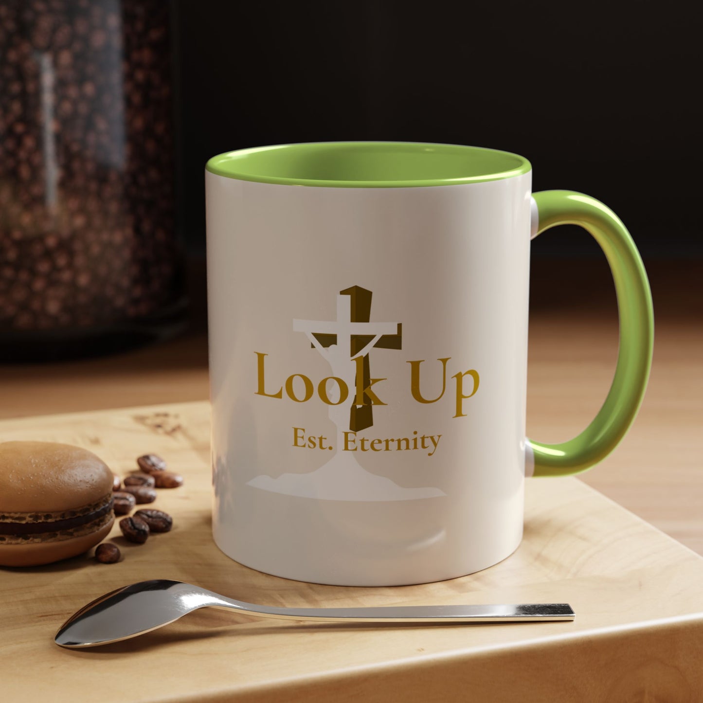 Look Up Est. Eternity Accent Coffee Mug with Cross – 11 oz & 15 oz