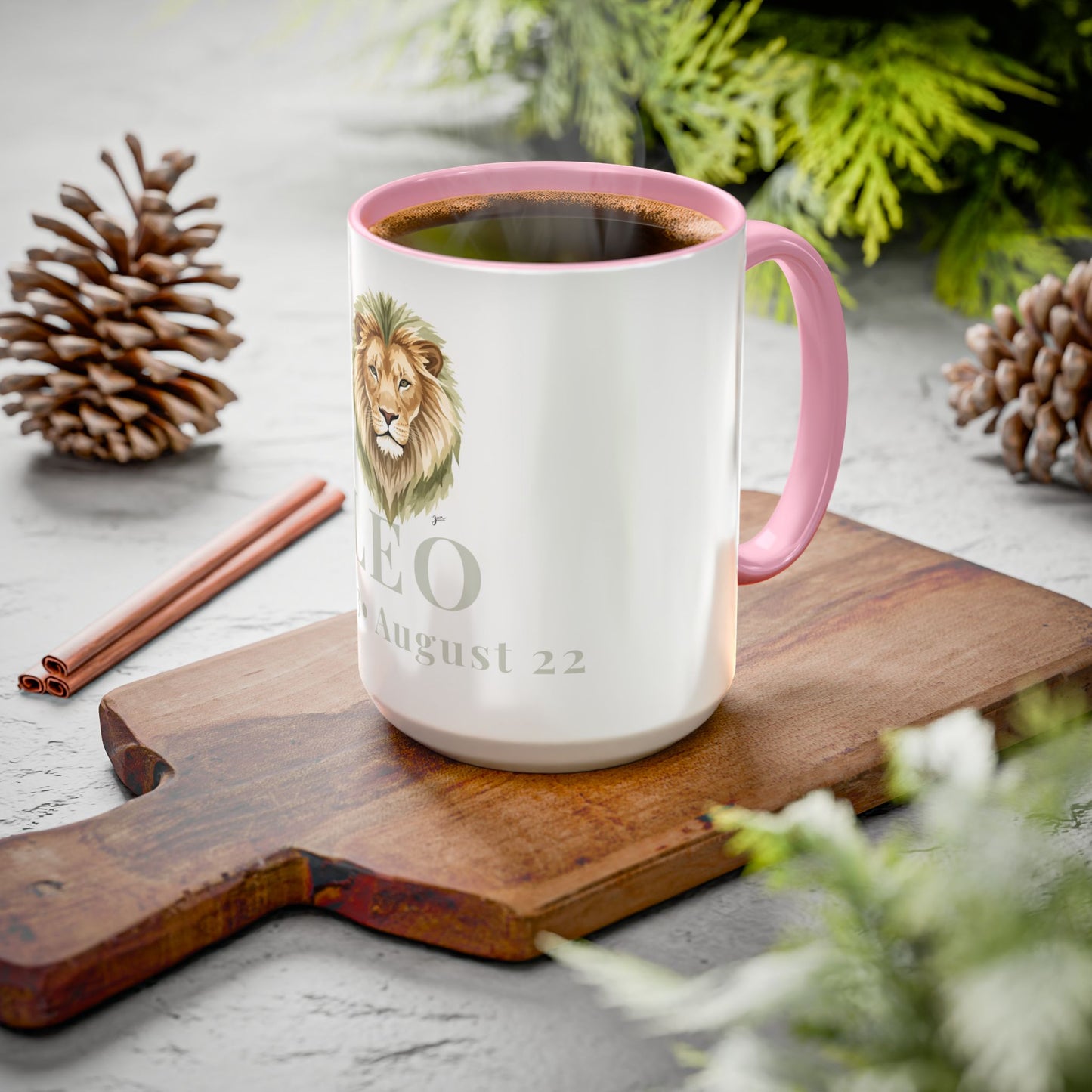Leo Zodiac Mug - July 23 - August 22 Astrology Coffee Cup - Lion Zodiac Sign Mug - 15 oz.