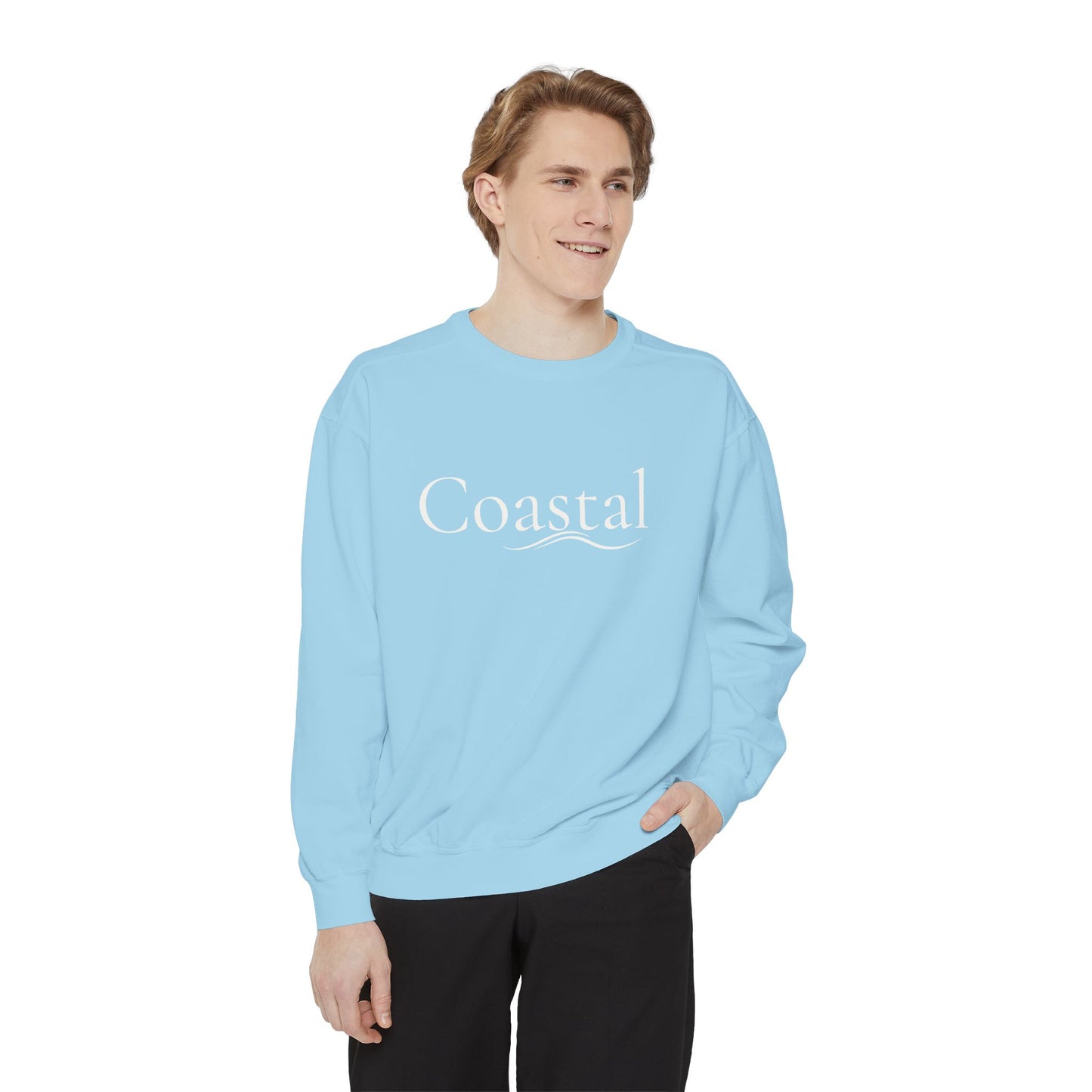 Beach Graphic Sweatshirt — Retro Wave Script Pullover