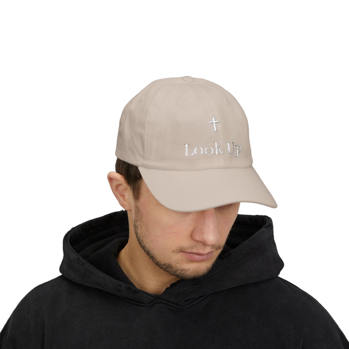 Look Up Cross embroidered Dad Hat-Inspirational Vintage Faith Cap