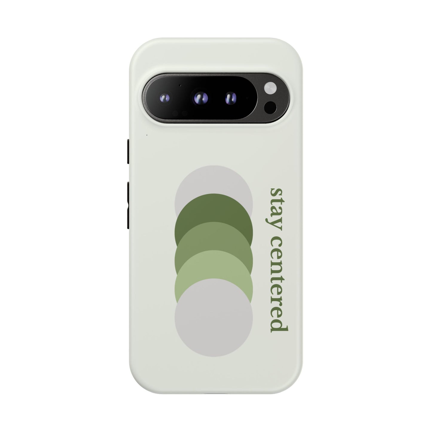 Stay Centered Minimalist Phone Case – Sage Green Wellness Aesthetic iPhone Case | Modern Neutral Protective Cover