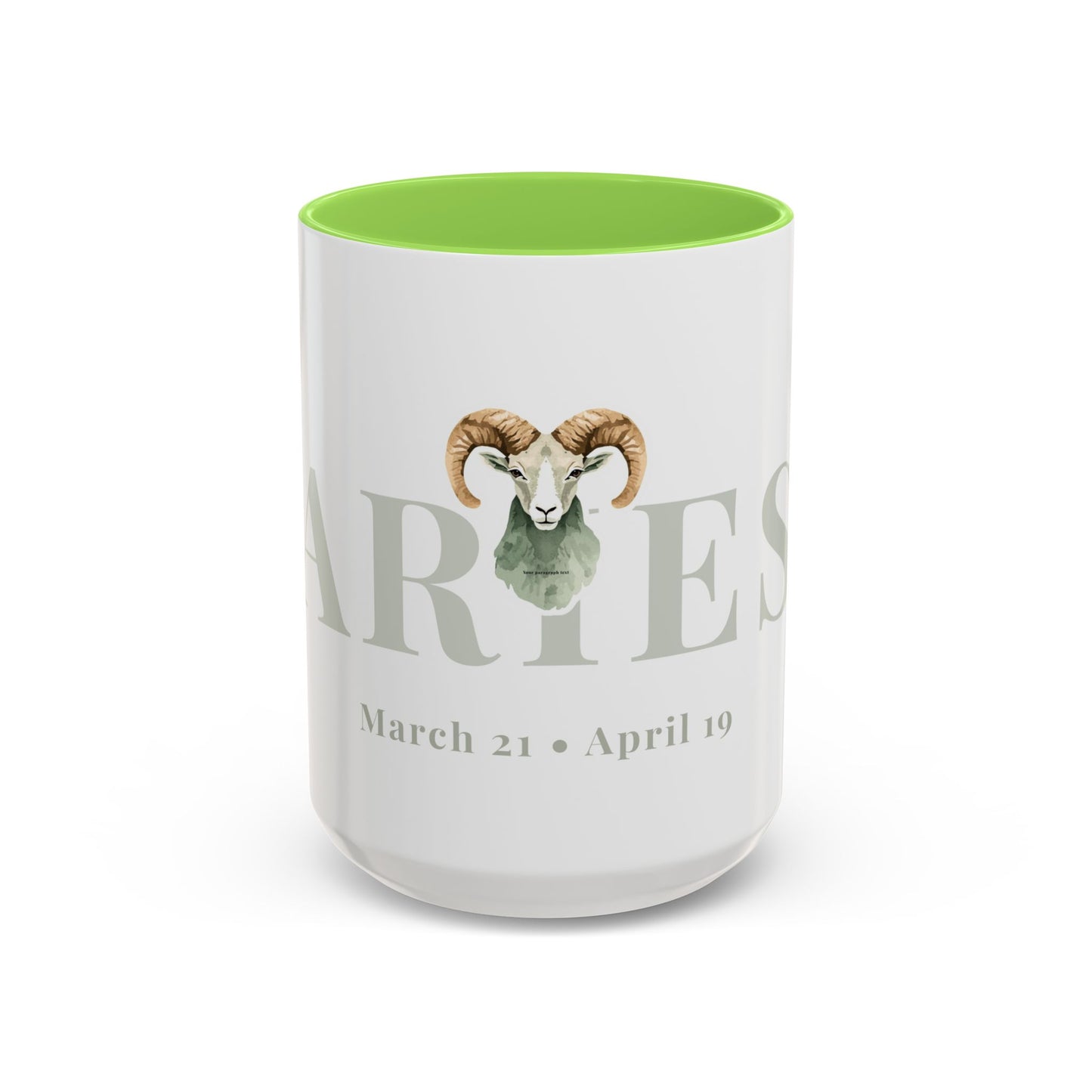 Aries Zodiac Mug - March 21 - April 19 Astrology Coffee Cup - Ram Zodiac Sign Mug - 15 oz.