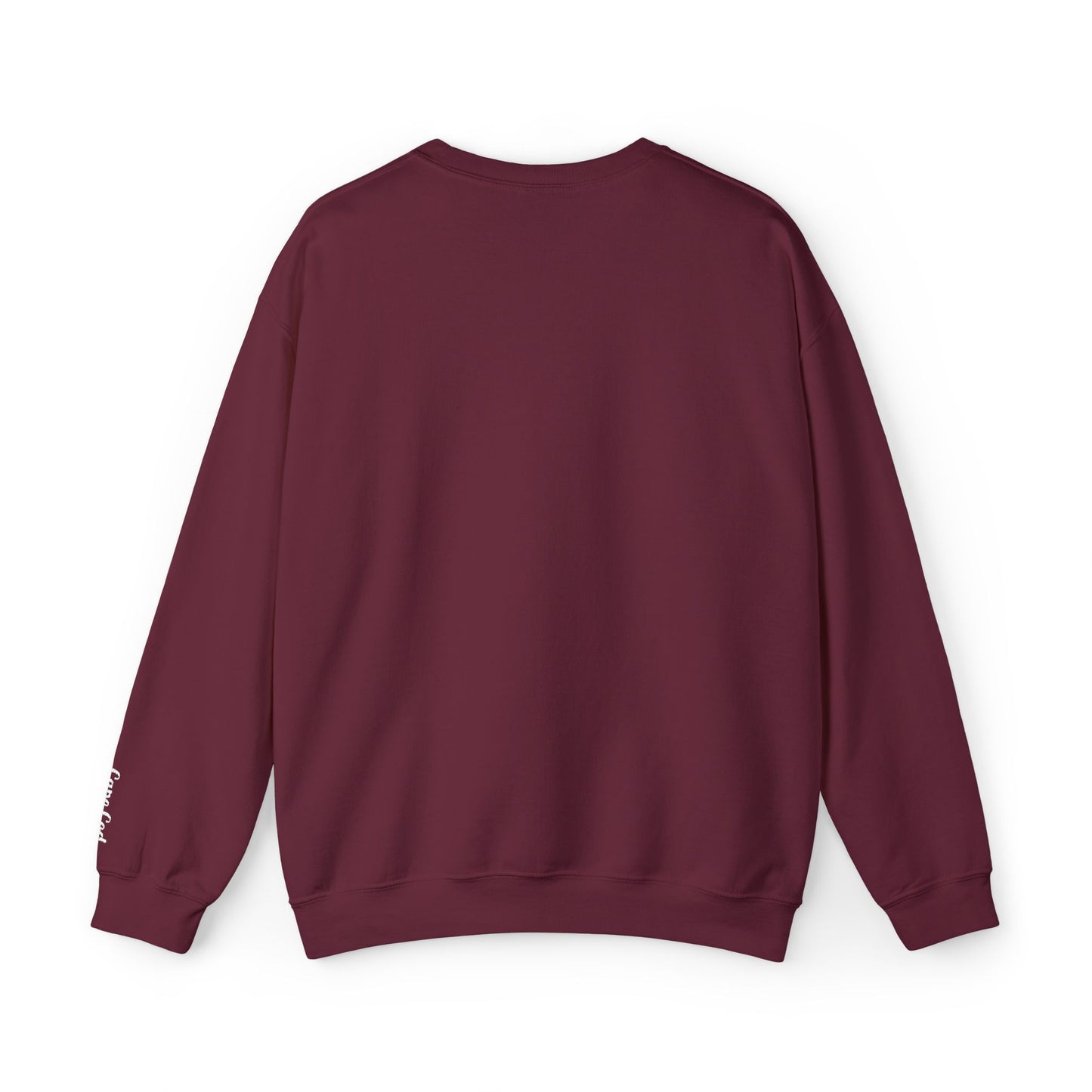 Personalize Embroidered crewneck Sweatshirt — Use your own words on front and left sleeve