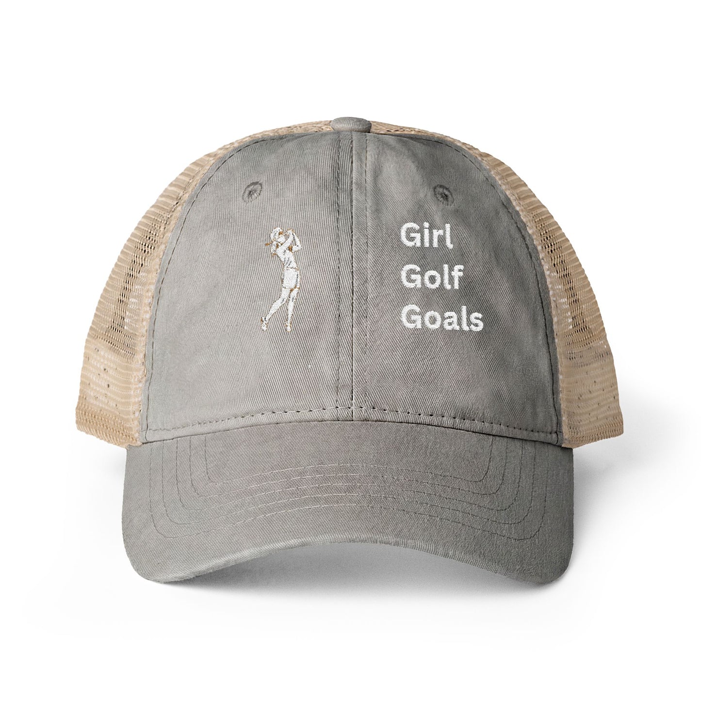 Girl. Golf. Goals. Women’s Washed Mesh-Back Cap
