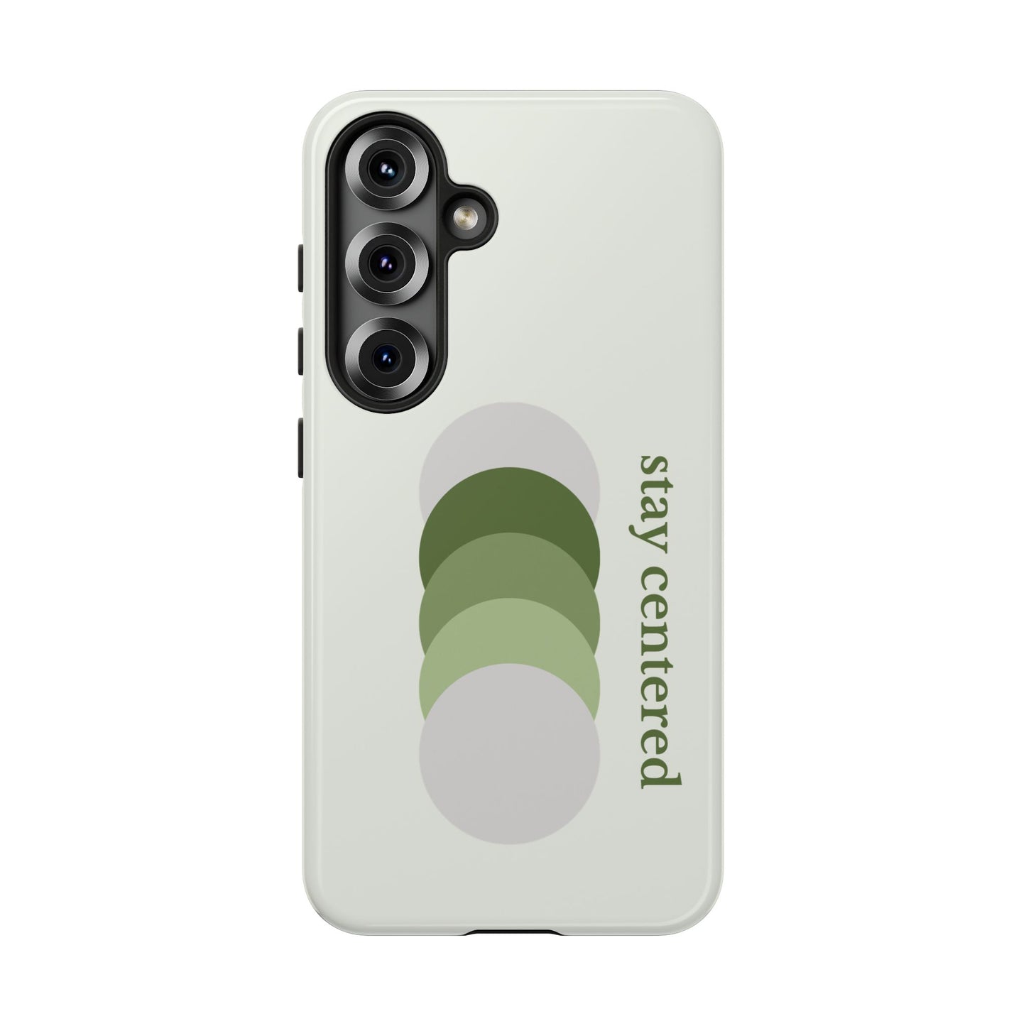 Stay Centered Minimalist Phone Case – Sage Green Wellness Aesthetic iPhone Case | Modern Neutral Protective Cover