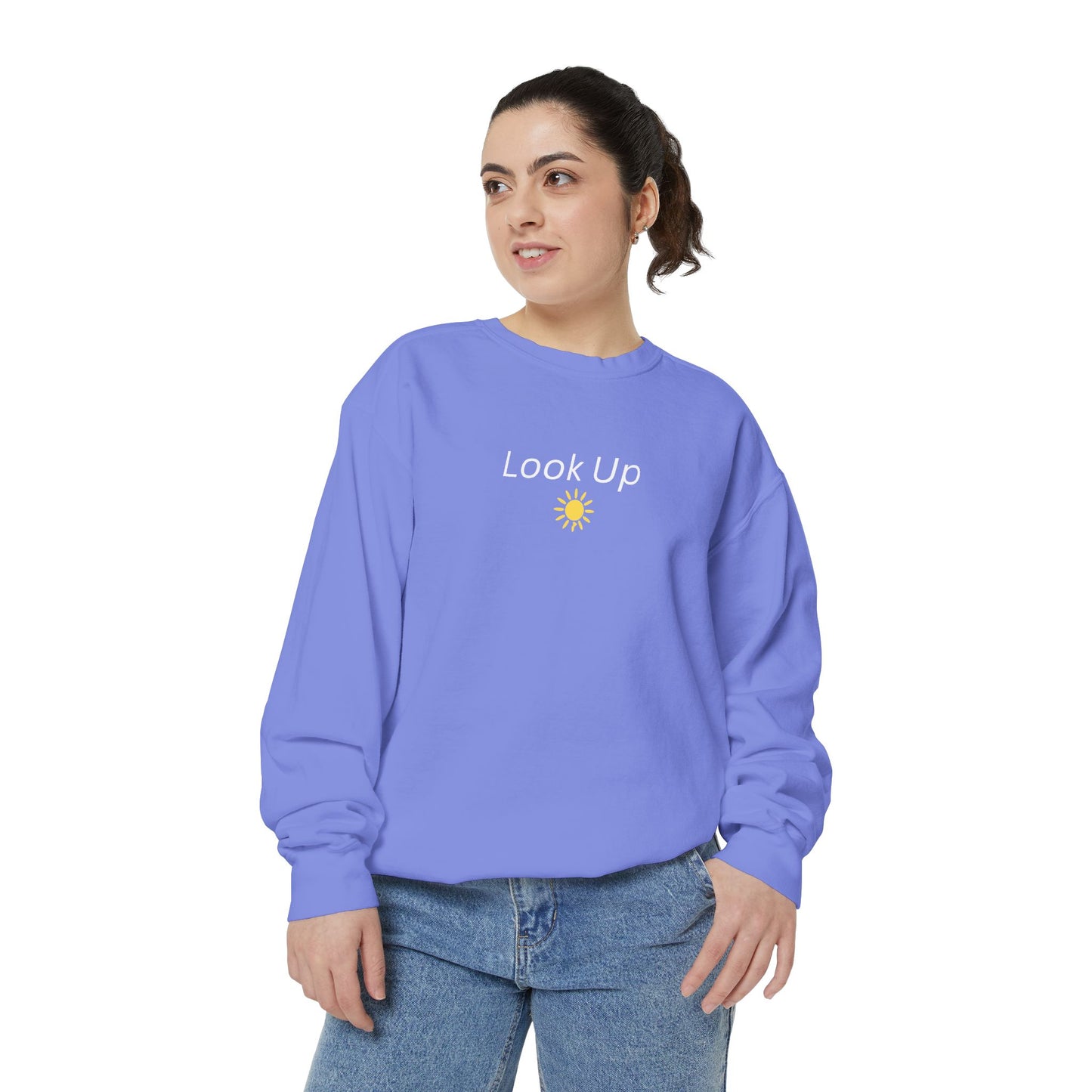 Look Up Sweatshirt- Minimal Sun Crewneck