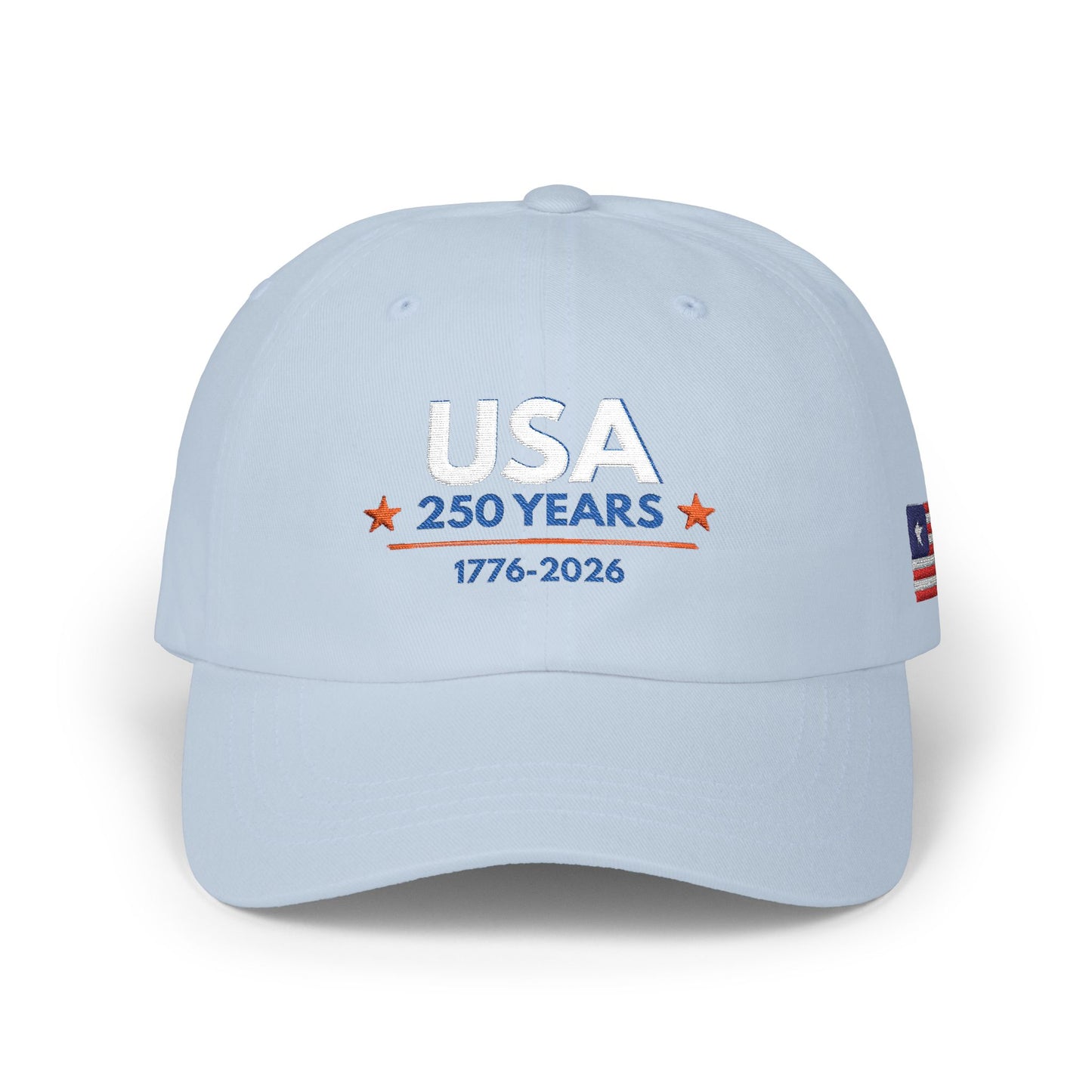USA 250 Years Embroidered Classic Dad Cap | 1776–2026 Patriotic Anniversary Hat
