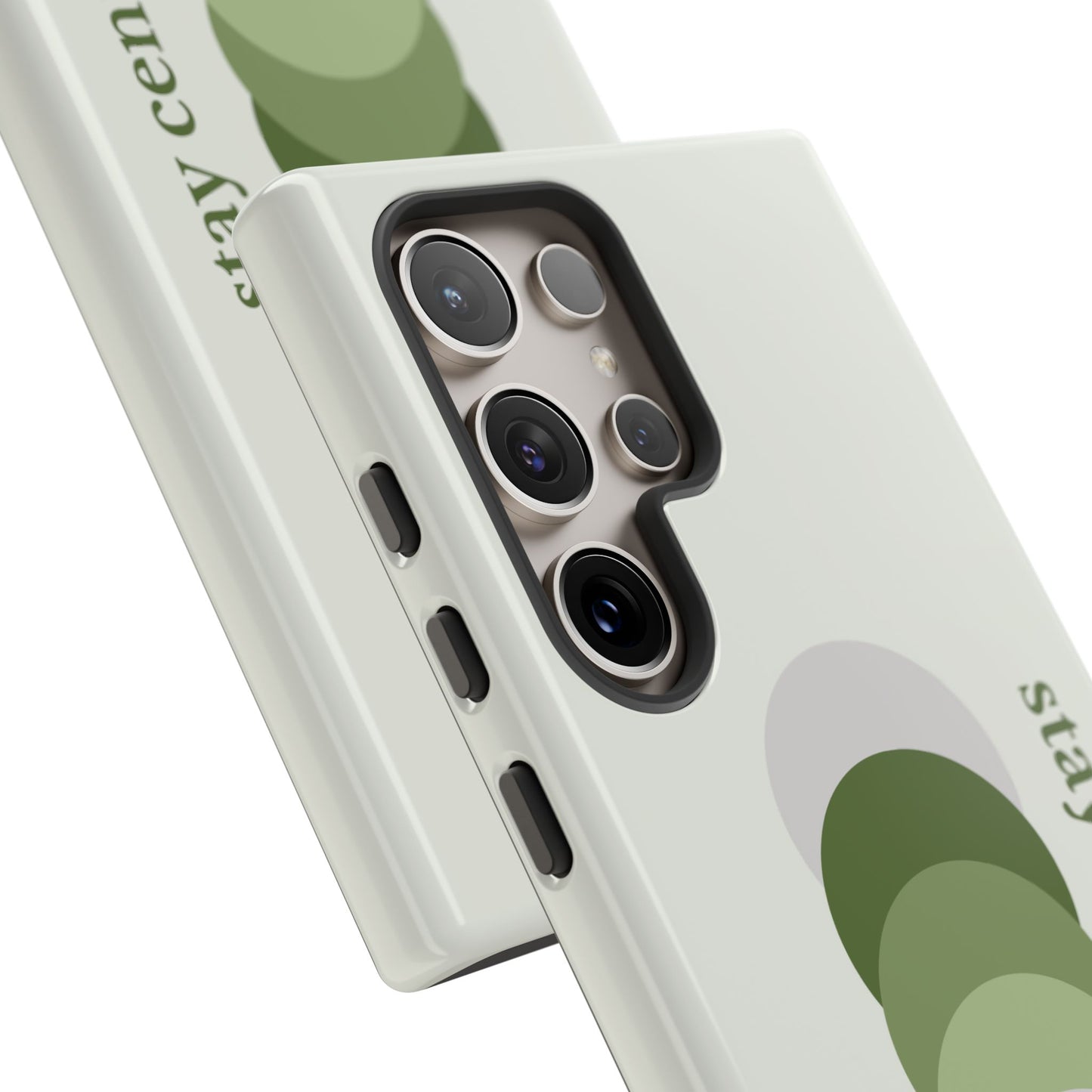 Stay Centered Minimalist Phone Case – Sage Green Wellness Aesthetic iPhone Case | Modern Neutral Protective Cover