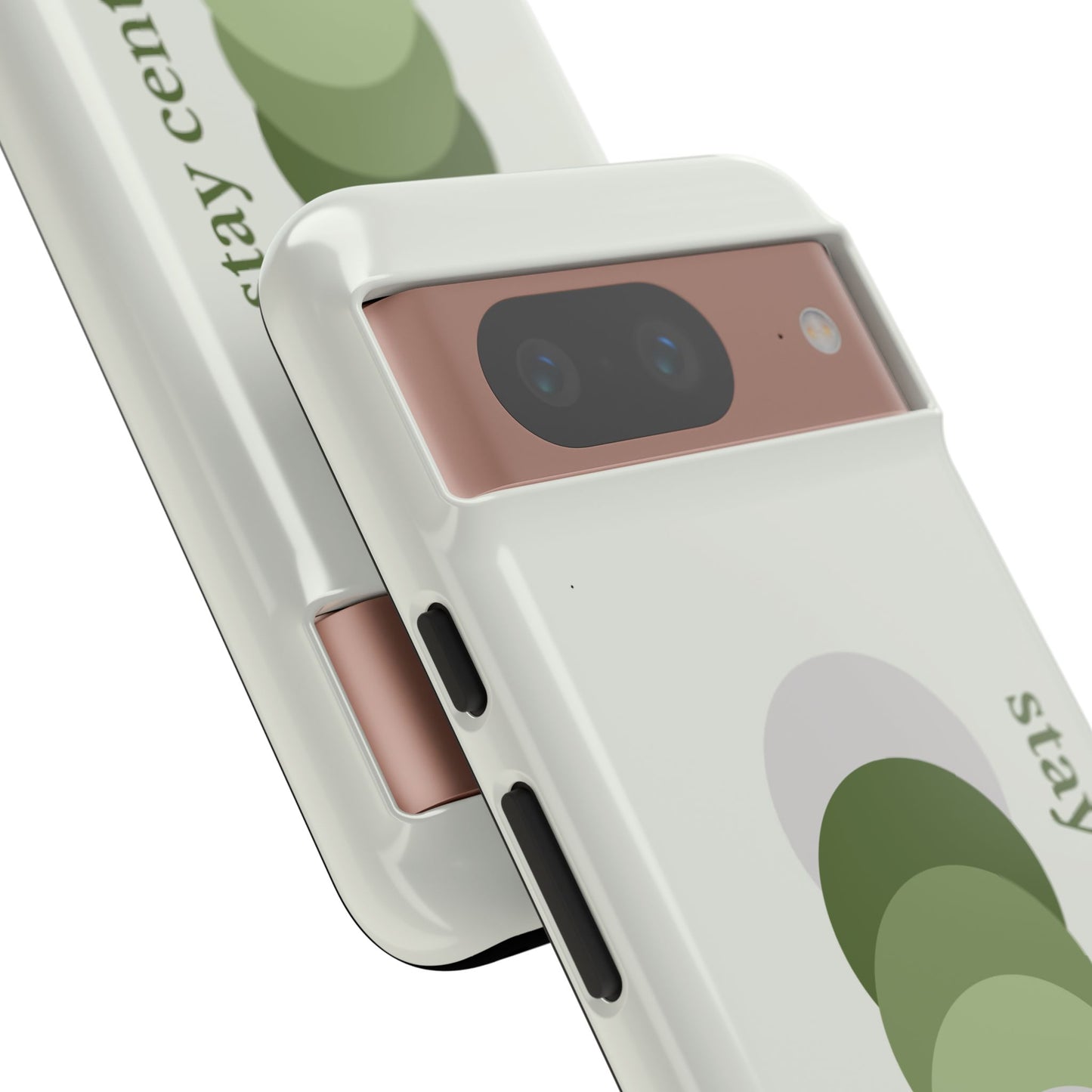 Stay Centered Minimalist Phone Case – Sage Green Wellness Aesthetic iPhone Case | Modern Neutral Protective Cover