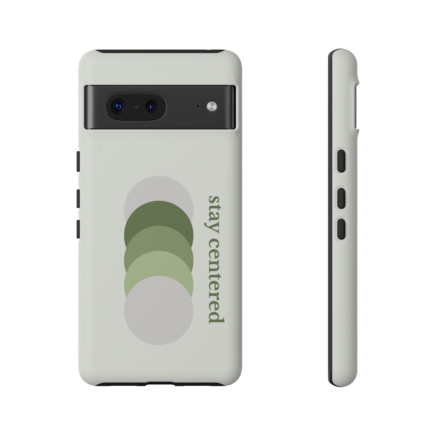 Stay Centered Minimalist Phone Case – Sage Green Wellness Aesthetic iPhone Case | Modern Neutral Protective Cover