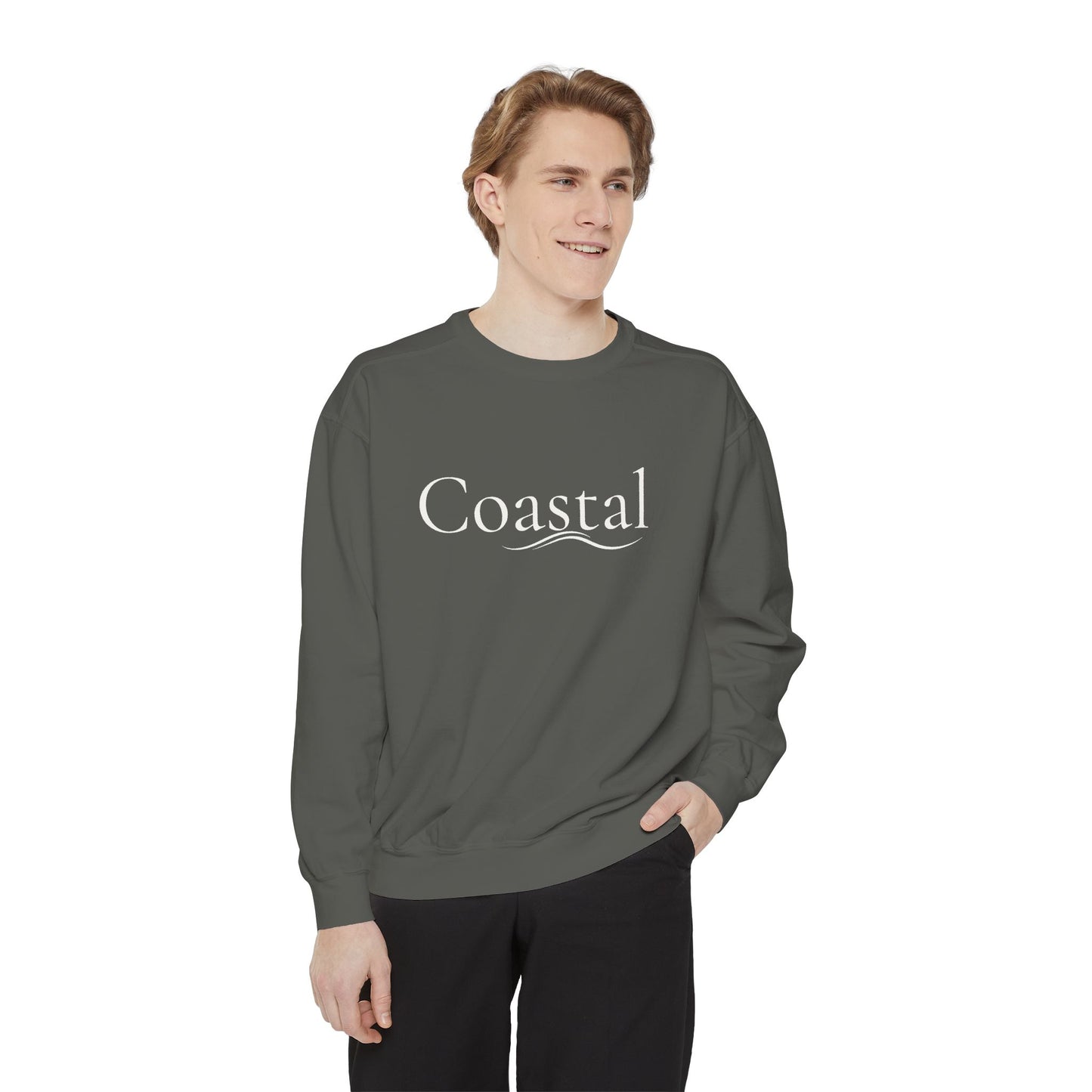 Beach Graphic Sweatshirt — Retro Wave Script Pullover