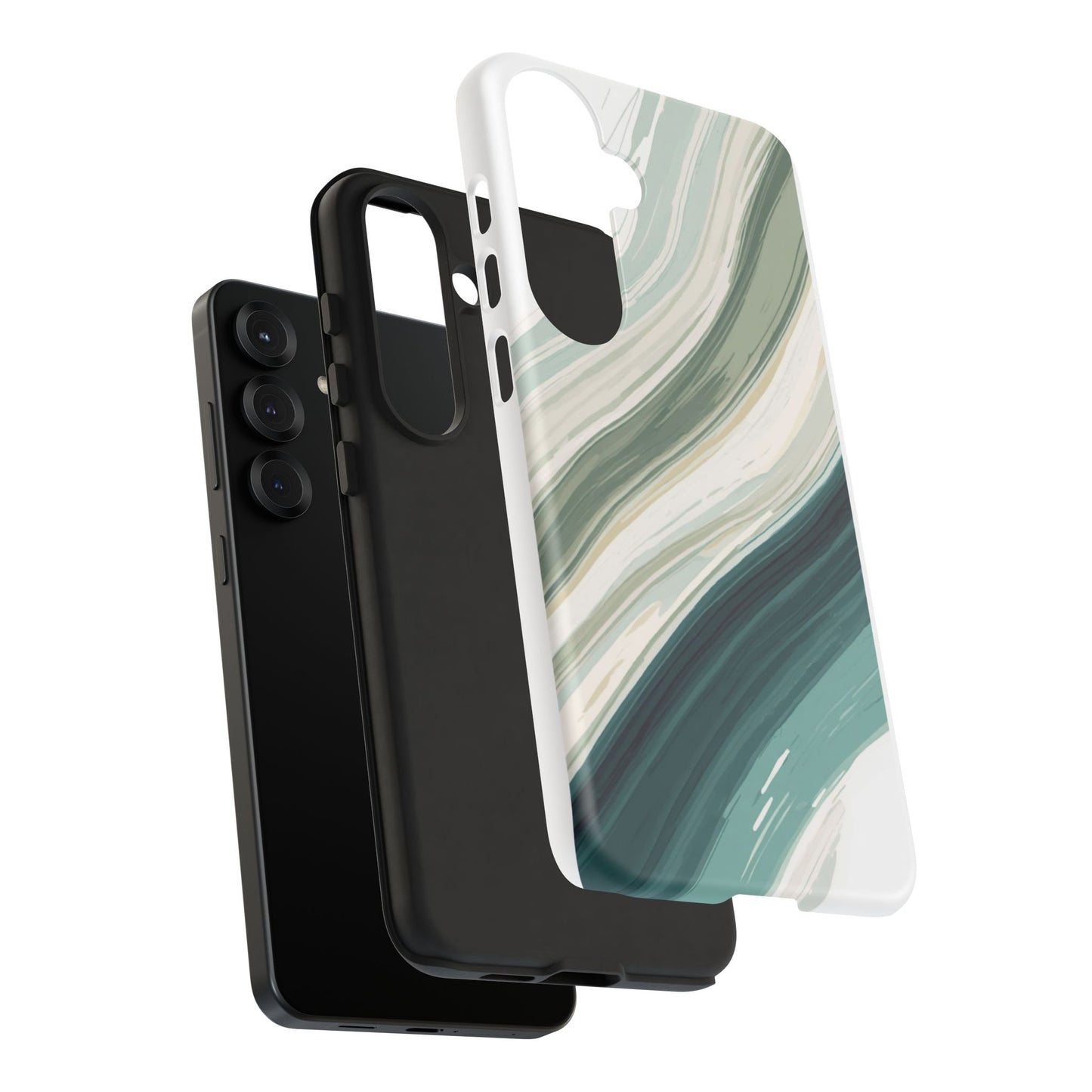 Sea Glass Drift Phone Case – Coastal Abstract Ocean Waves iPhone Case | Sage Green Minimalist Protective Cover