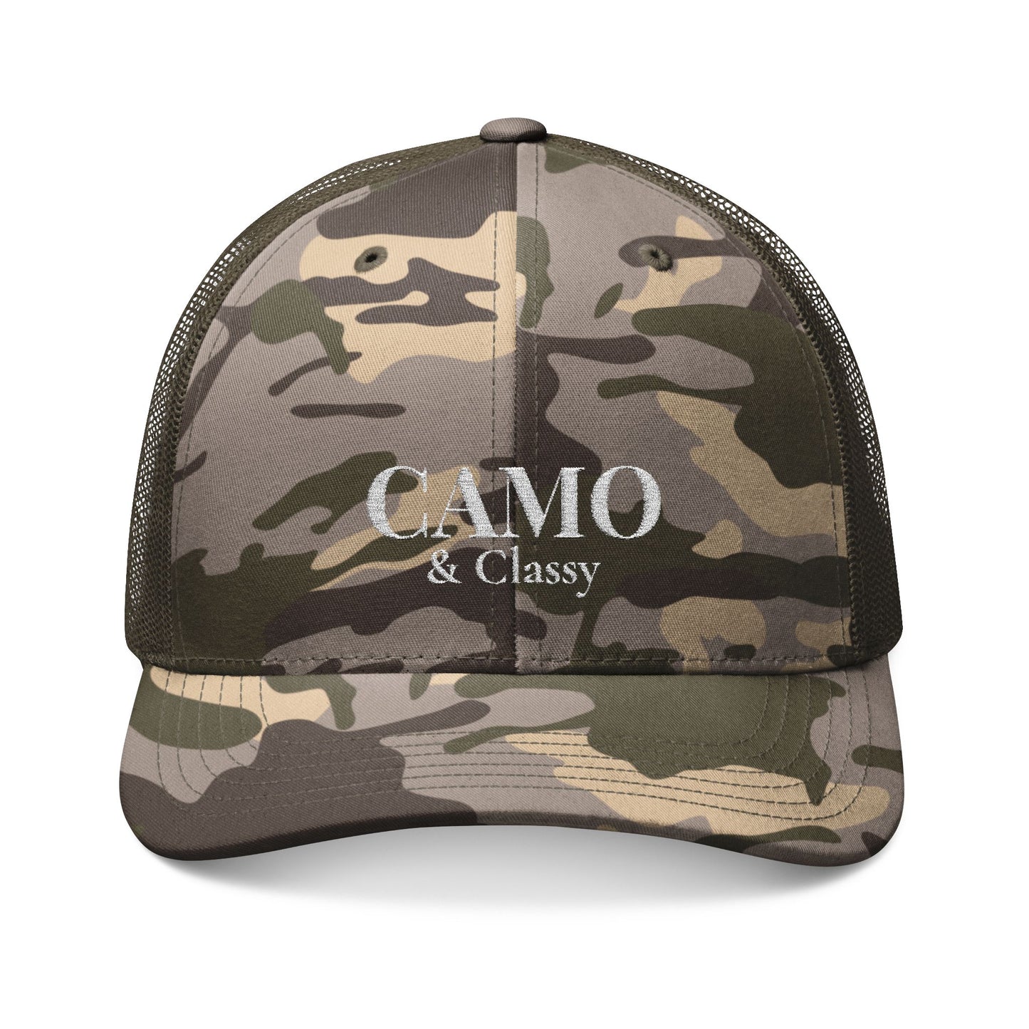 Camo & Classy Trucker Hat (Embroidery)