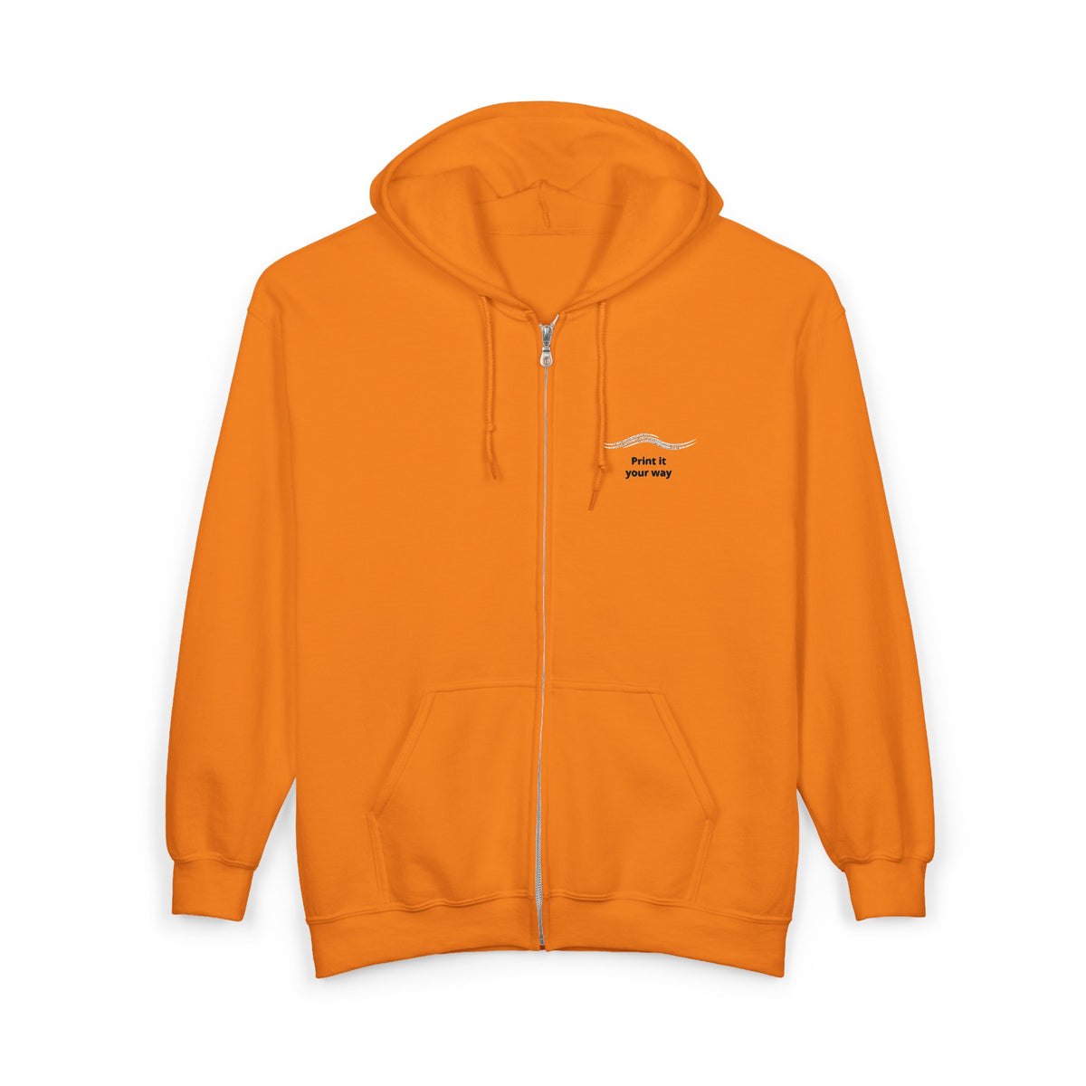 Minimal Wave Zip Hoodie — Subtle Coastal Graphic Full-Zip Sweatshirt