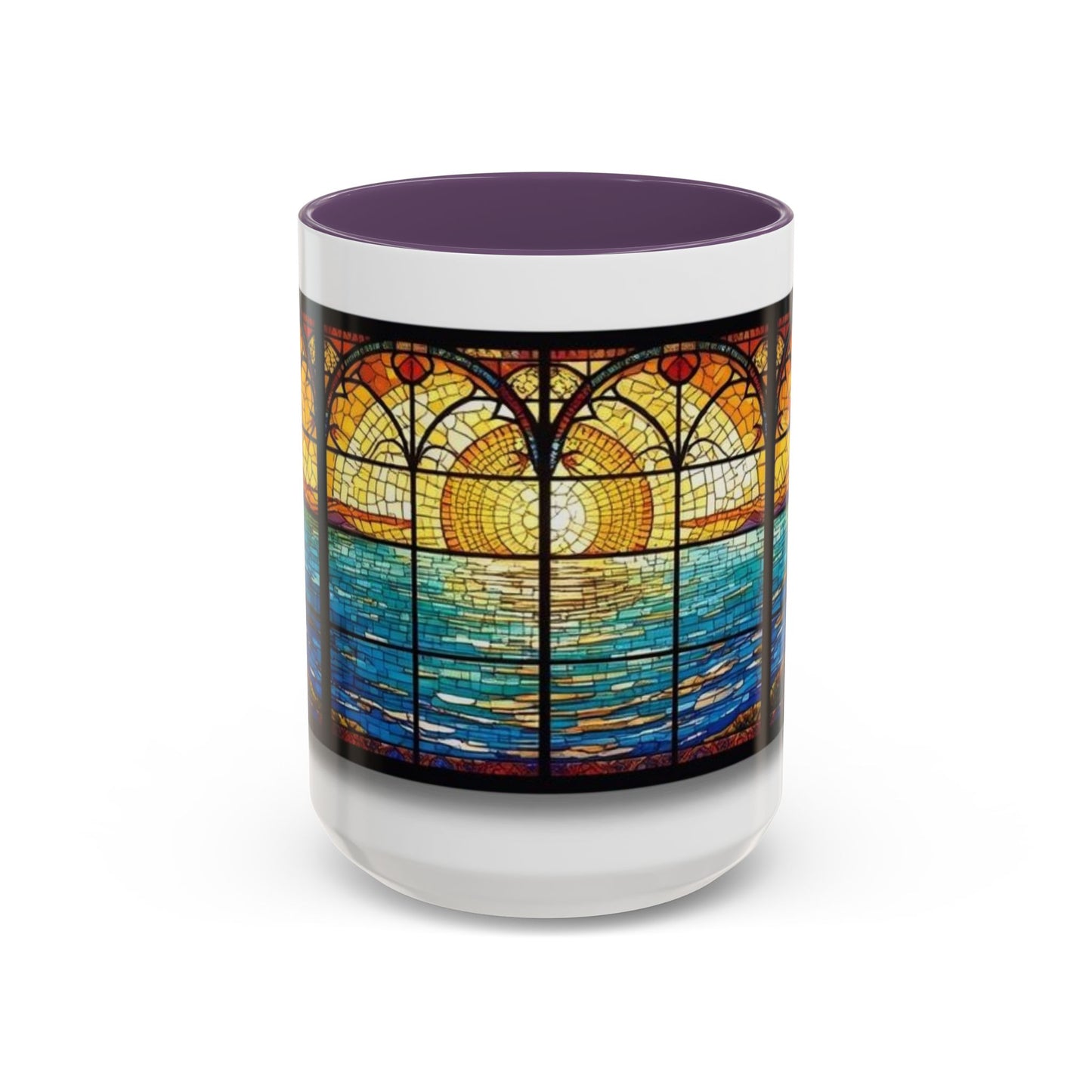 Stained Glass Ocean Sunset Mug – 15oz