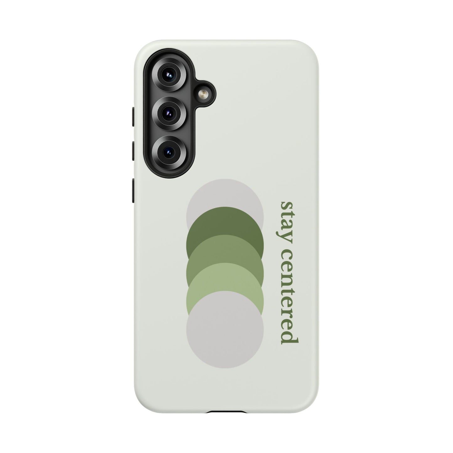 Stay Centered Minimalist Phone Case – Sage Green Wellness Aesthetic iPhone Case | Modern Neutral Protective Cover