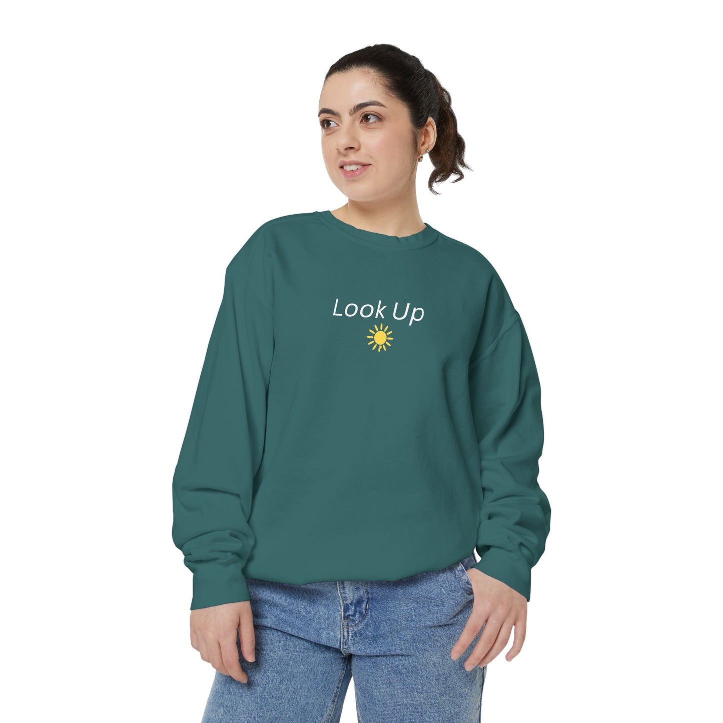 Look Up Sweatshirt- Minimal Sun Crewneck
