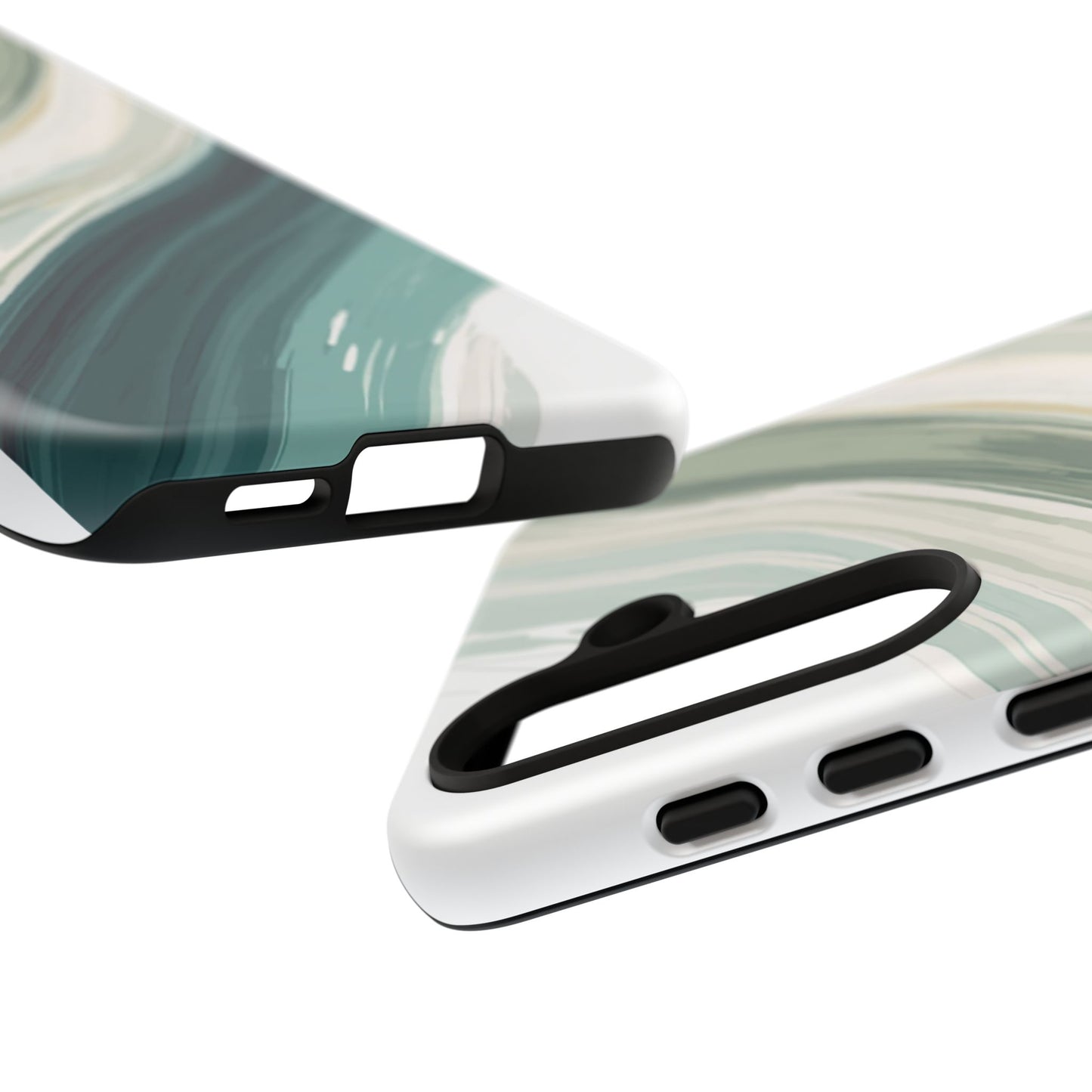 Sea Glass Drift Phone Case – Coastal Abstract Ocean Waves iPhone Case | Sage Green Minimalist Protective Cover