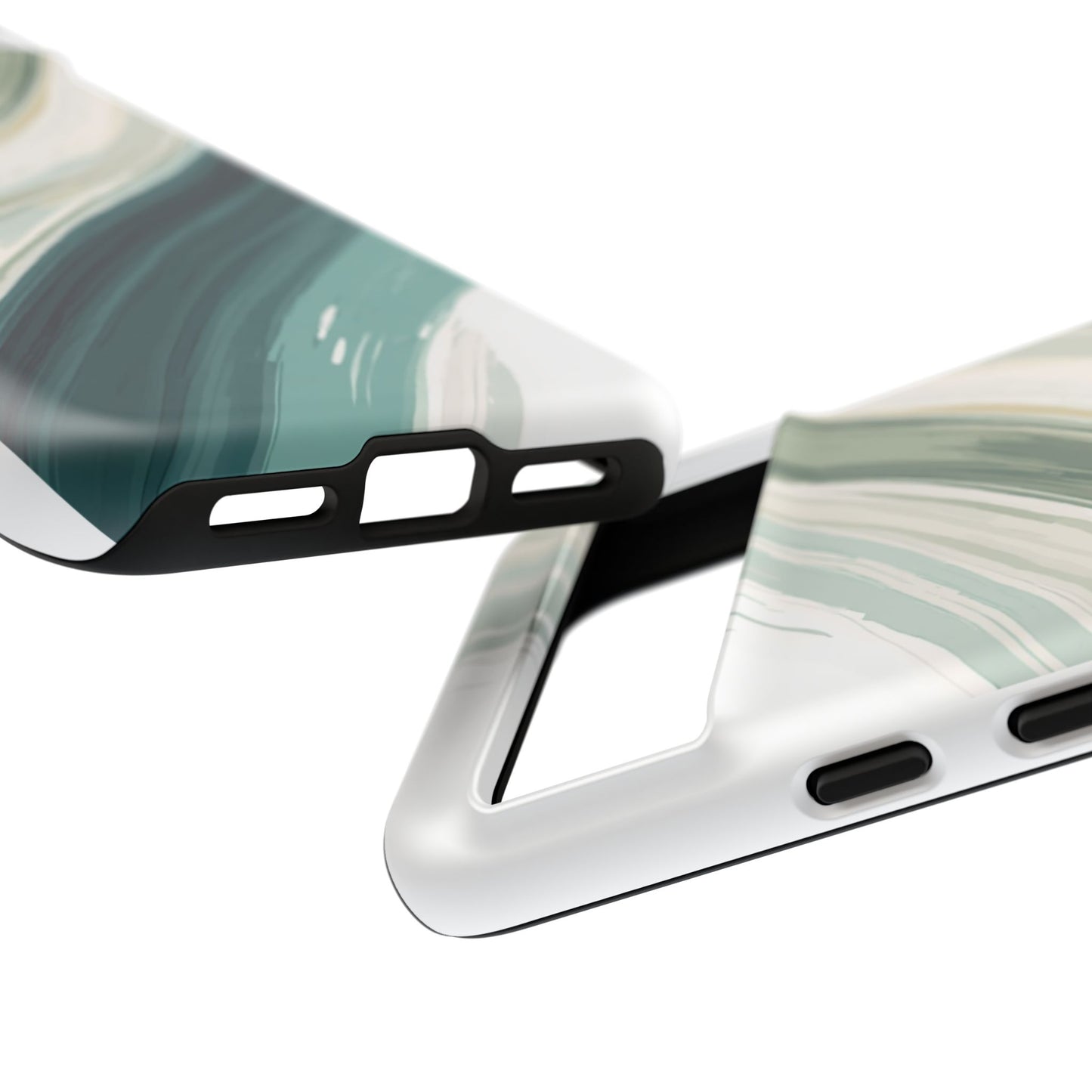 Sea Glass Drift Phone Case – Coastal Abstract Ocean Waves iPhone Case | Sage Green Minimalist Protective Cover
