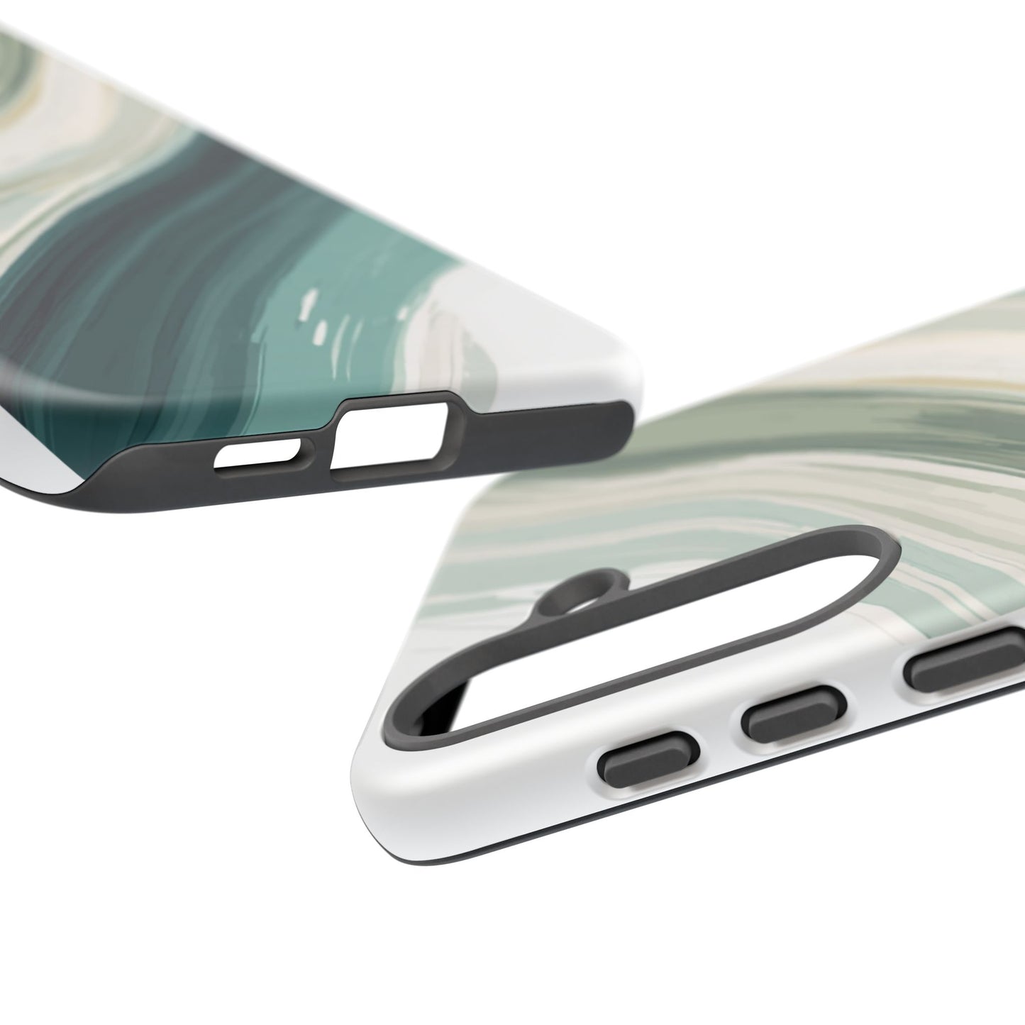 Sea Glass Drift Phone Case – Coastal Abstract Ocean Waves iPhone Case | Sage Green Minimalist Protective Cover
