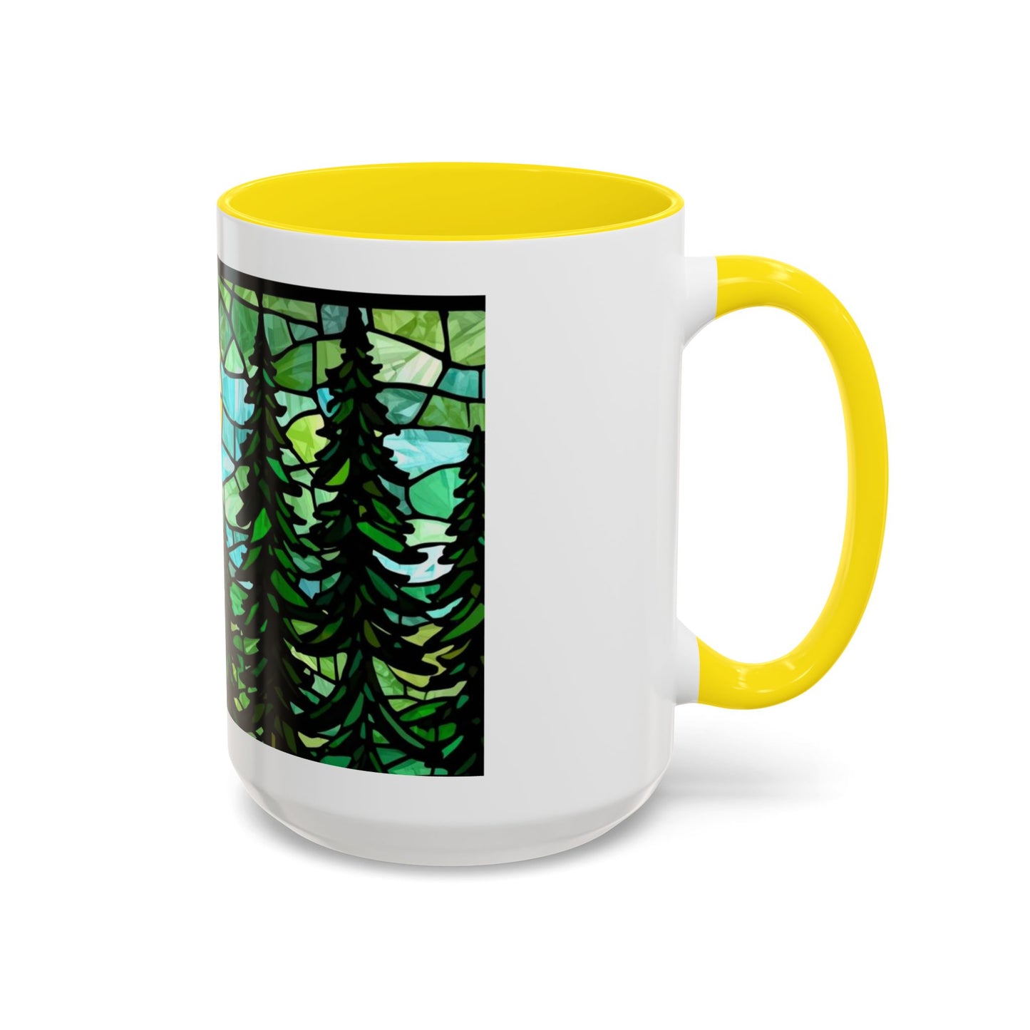 Stained Glass Forest Sunrise Mug – 15oz