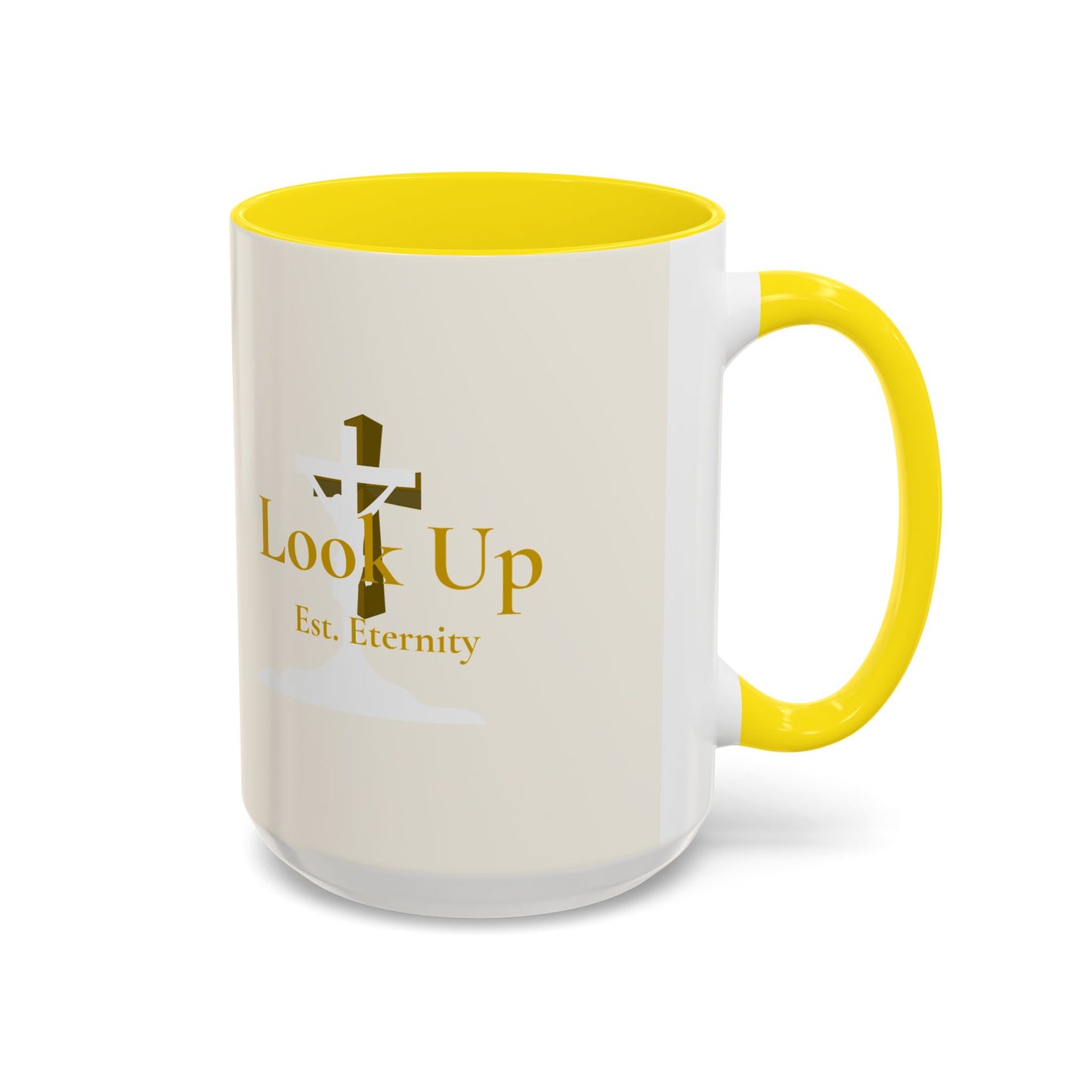 Look Up Est. Eternity Accent Coffee Mug with Cross – 11 oz & 15 oz
