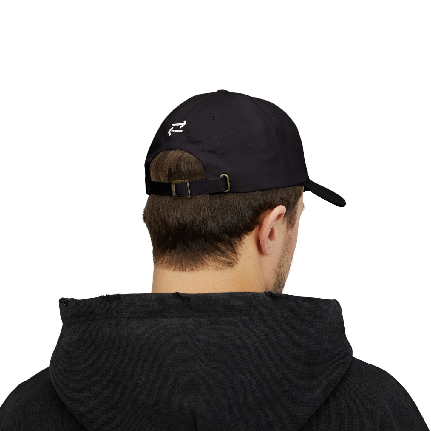 on the go embroidered classic dad cap - small arrows on back, white thread