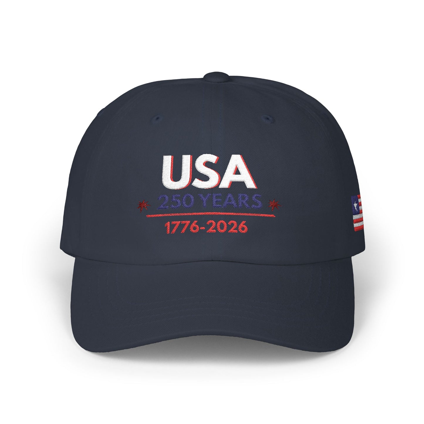 USA 250 Years Embroidered Classic Dad Cap | 1776–2026 Patriotic Anniversary Hat