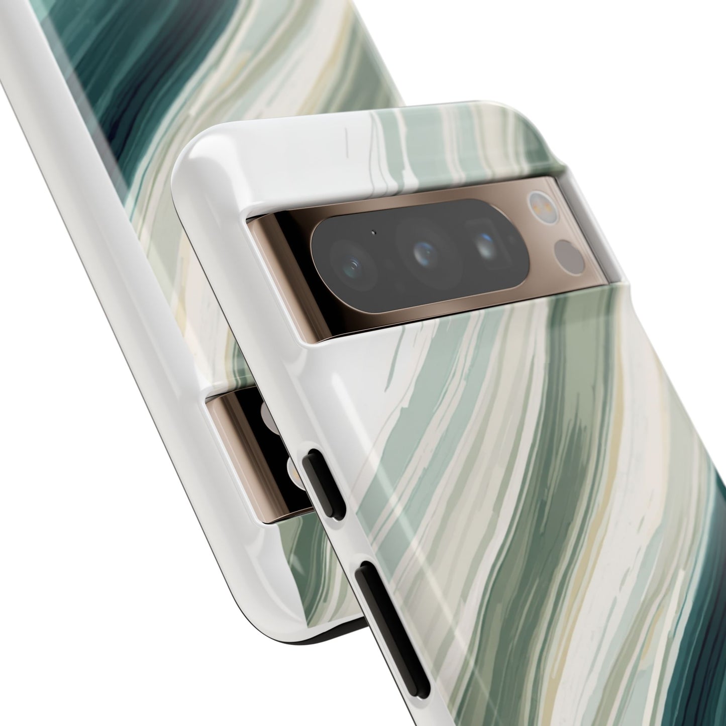 Sea Glass Drift Phone Case – Coastal Abstract Ocean Waves iPhone Case | Sage Green Minimalist Protective Cover