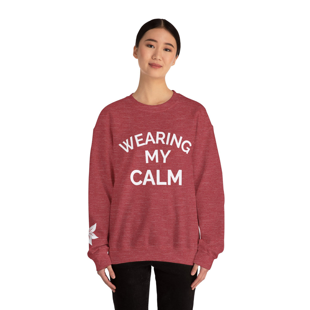 Wearing My Calm Crewneck Sweatshirt, Cozy Unisex Sweatshirt, Relaxed Fit Apparel, Gift for Mindfulness Lovers, Everyday Comfort Wear, [...]