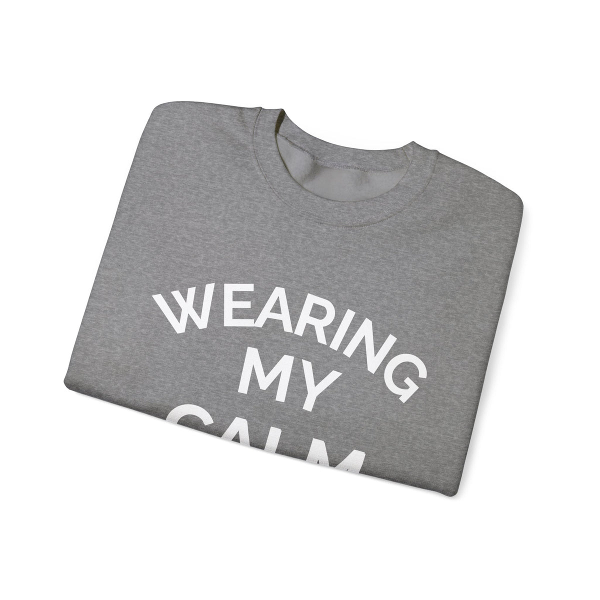 Wearing My Calm Crewneck Sweatshirt, Cozy Unisex Sweatshirt, Relaxed Fit Apparel, Gift for Mindfulness Lovers, Everyday Comfort Wear, [...]