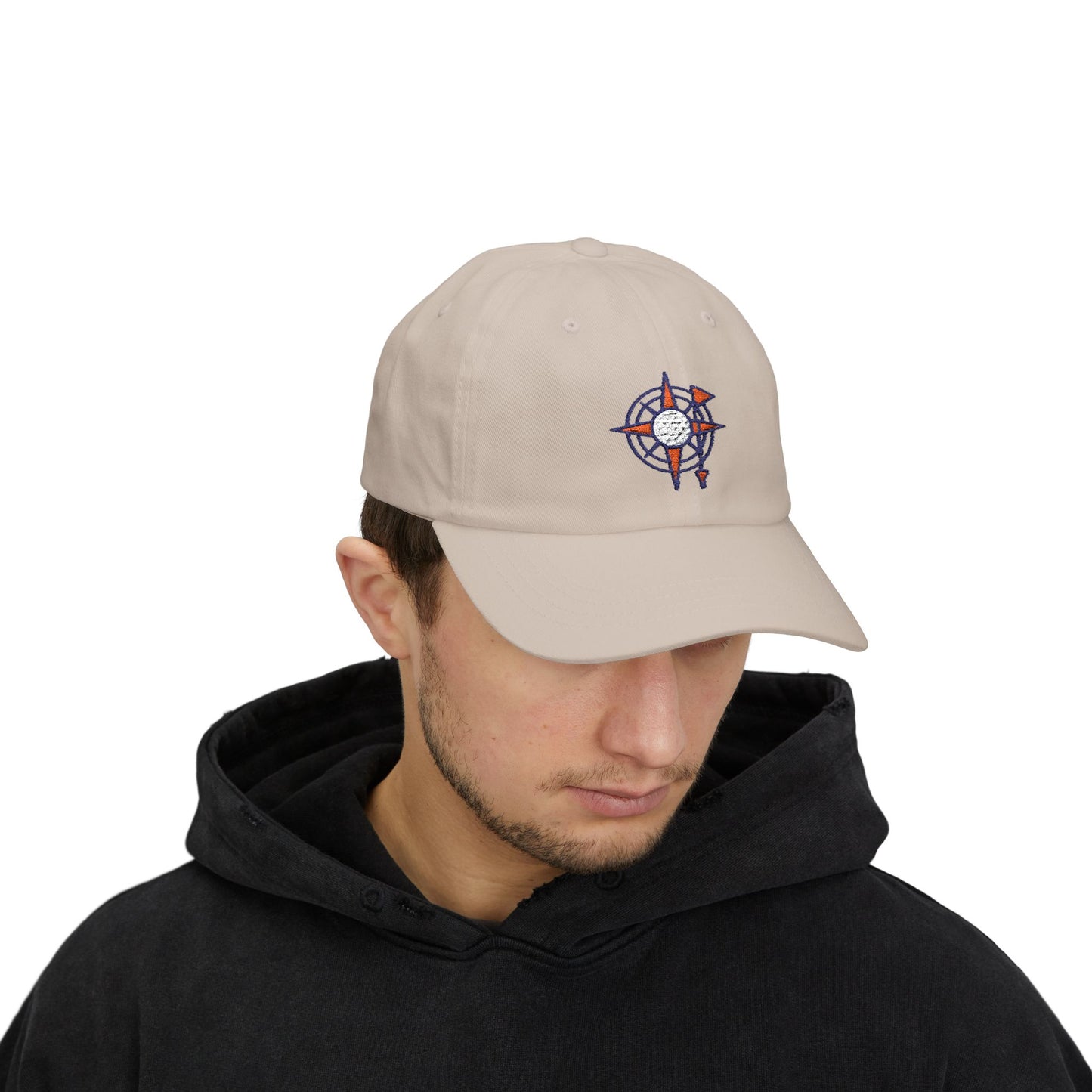 Stay the Course Embroidered Dad Hat | Compass Golf Flag Cap | Vintage Adventure Baseball Hat | Unisex Golf Lifestyle Cap