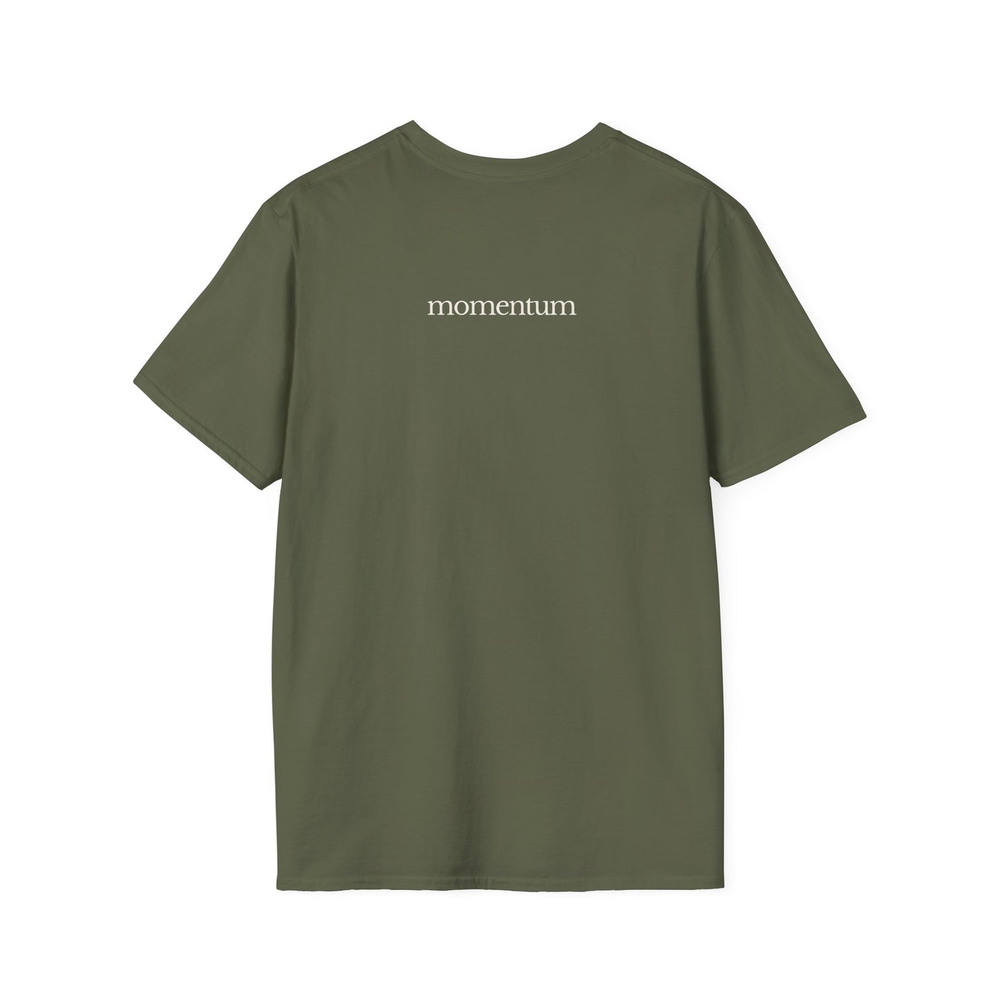 think < do > Unisex Softstyle T-Shirt | Minimalist Inspirational Tee with Momentum Back Detail