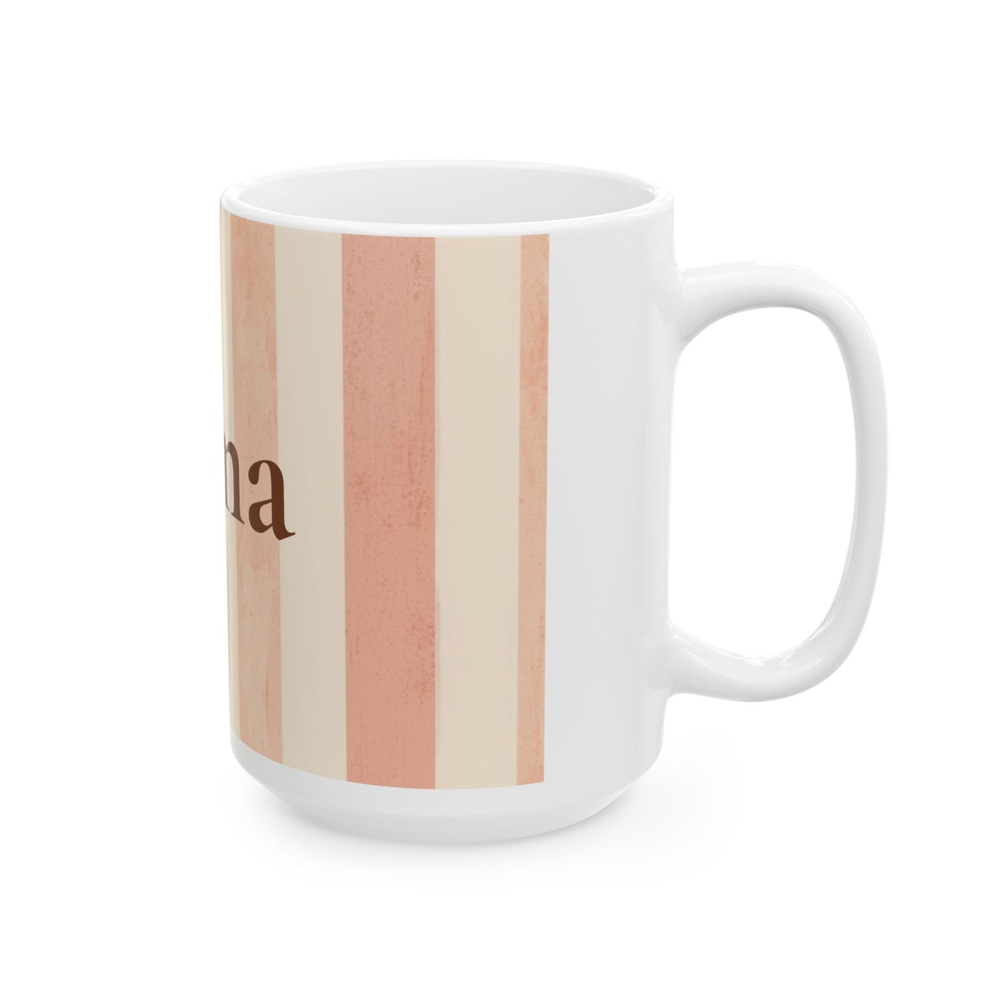 Pink Striped Mama Mug - Feminine Mother's Day Coffee Cup ( 15oz)