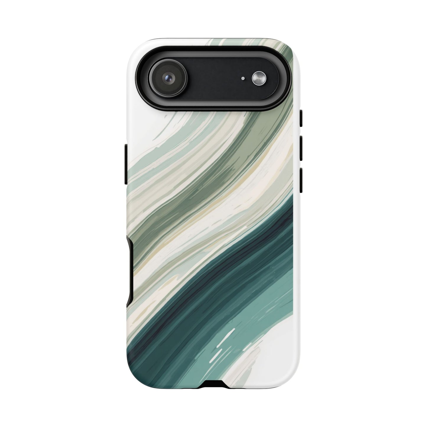 Sea Glass Drift Phone Case – Coastal Abstract Ocean Waves iPhone Case | Sage Green Minimalist Protective Cover