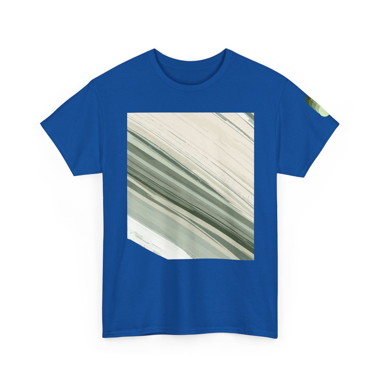 Sea Glass Drift Unisex Heavy Cotton Tee – Abstract Coastal Wave Graphic Shirt | Minimalist Sage Green Aesthetic Tee