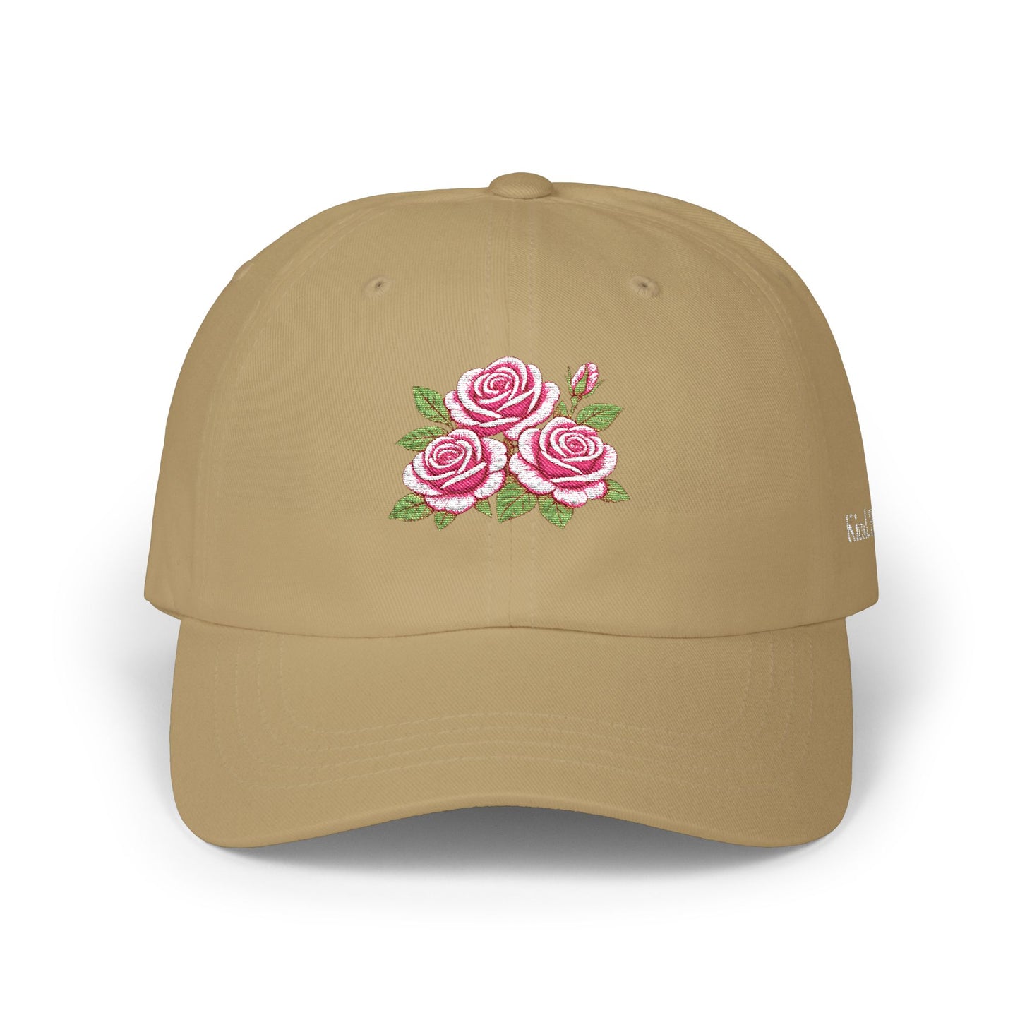 Embroidered Rose Floral Mama Dad Hat with Personalized Side Name