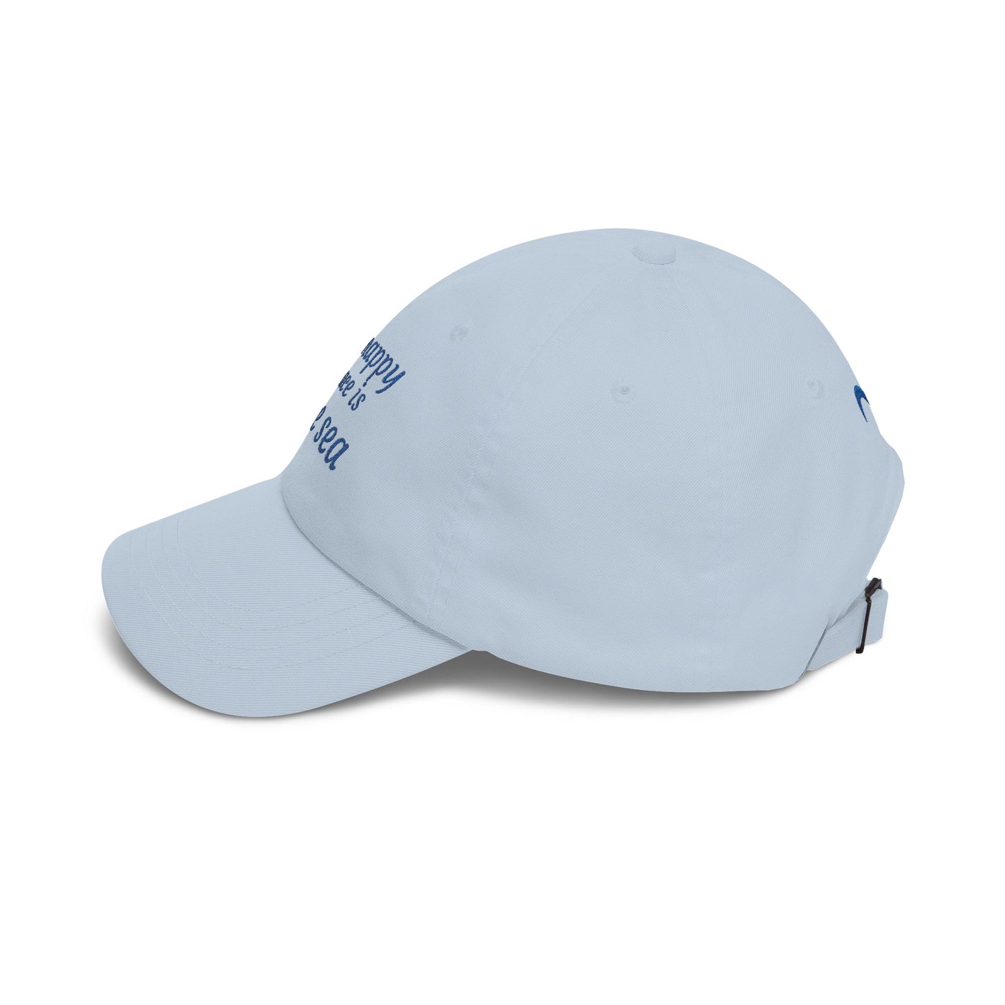 My Happy Place Is the Sea Embroidered White Dad Cap