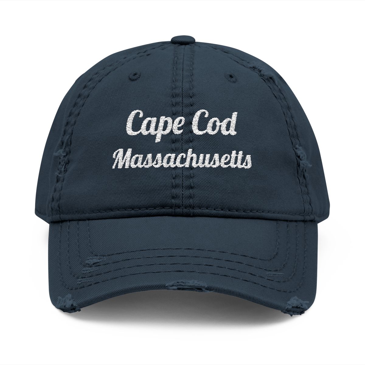 Personalized Embroidered Distressed Dad Hat | Custom Text Vintage Cap | Your Story Your Way | Beach Town, Name or Phrase Hat | Up to 15 Characters