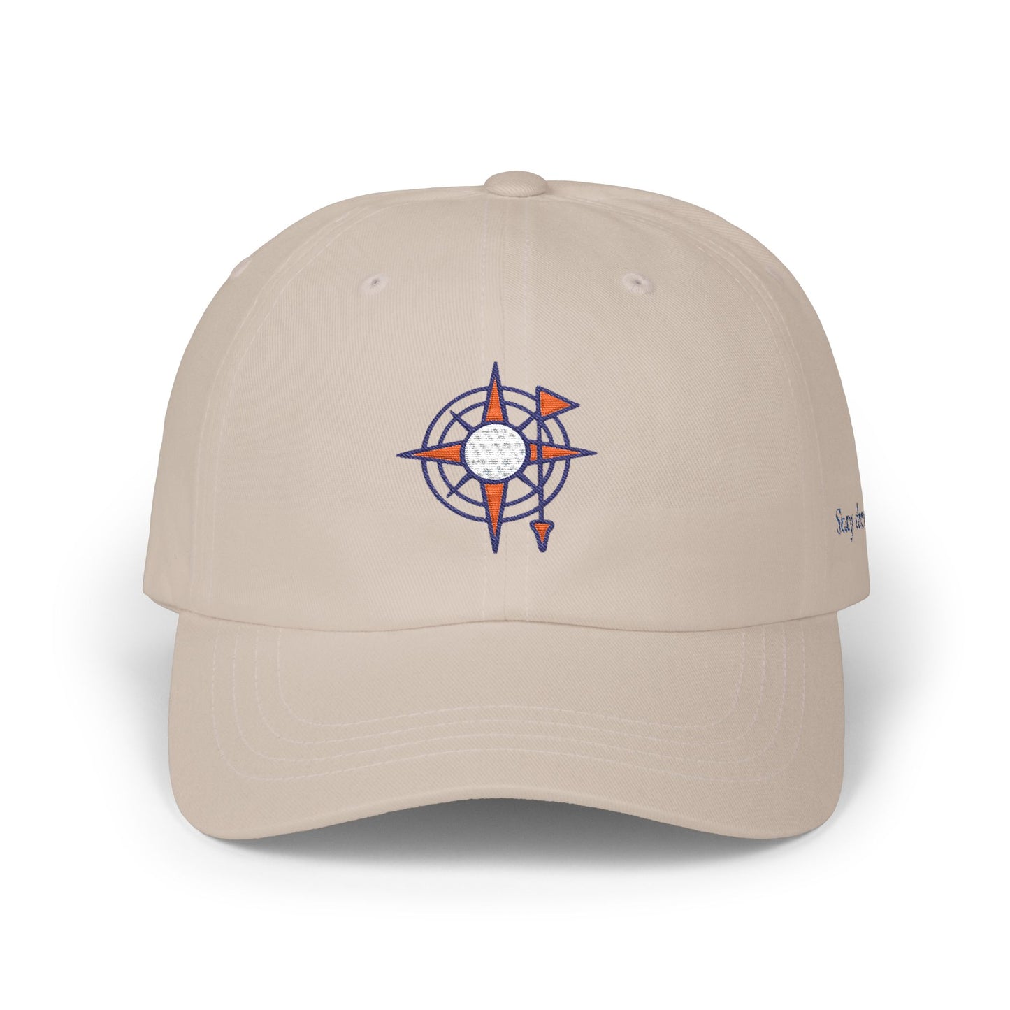 Stay the Course Embroidered Dad Hat | Compass Golf Flag Cap | Vintage Adventure Baseball Hat | Unisex Golf Lifestyle Cap