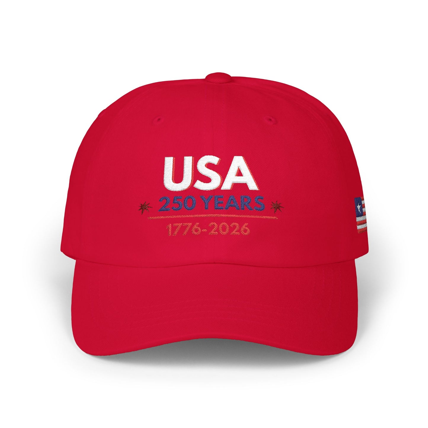 USA 250 Years Embroidered Classic Dad Cap | 1776–2026 Patriotic Anniversary Hat