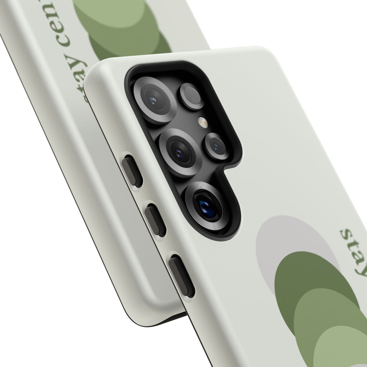 Stay Centered Minimalist Phone Case – Sage Green Wellness Aesthetic iPhone Case | Modern Neutral Protective Cover