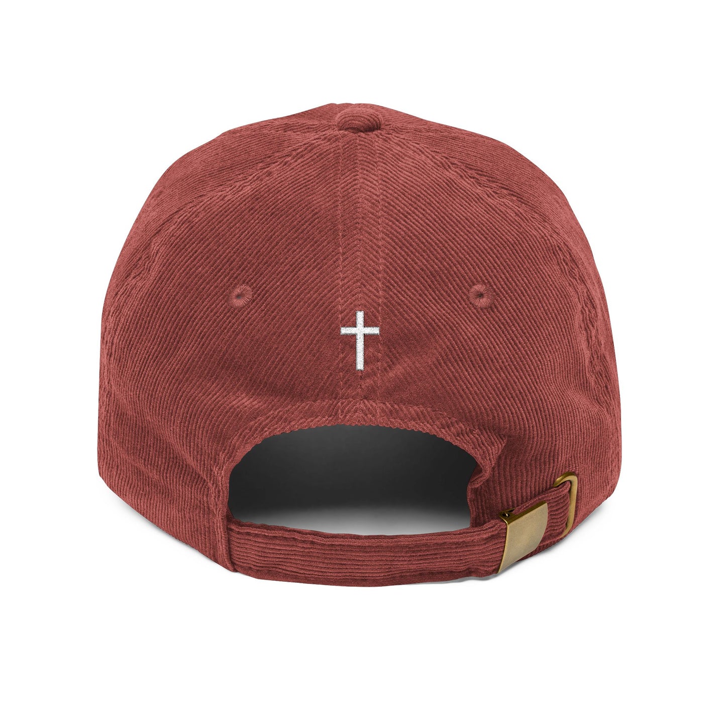 Look Up Embroidered Corduroy Cap-Faith Inspired Hat with Cross on back